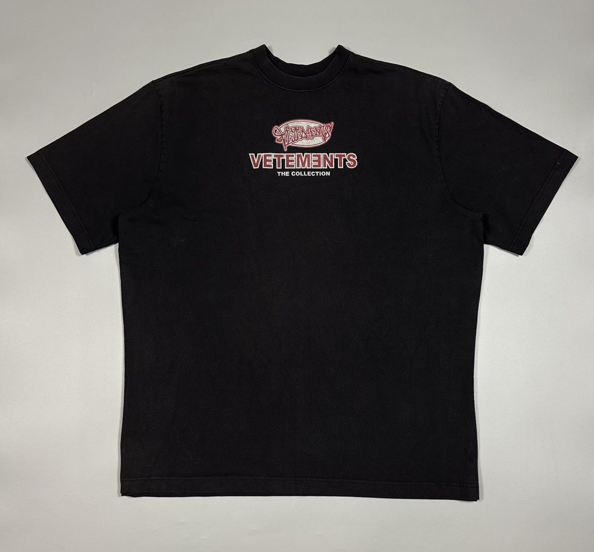Vetements Oversized Split Side Graffiti T-Shirt Black