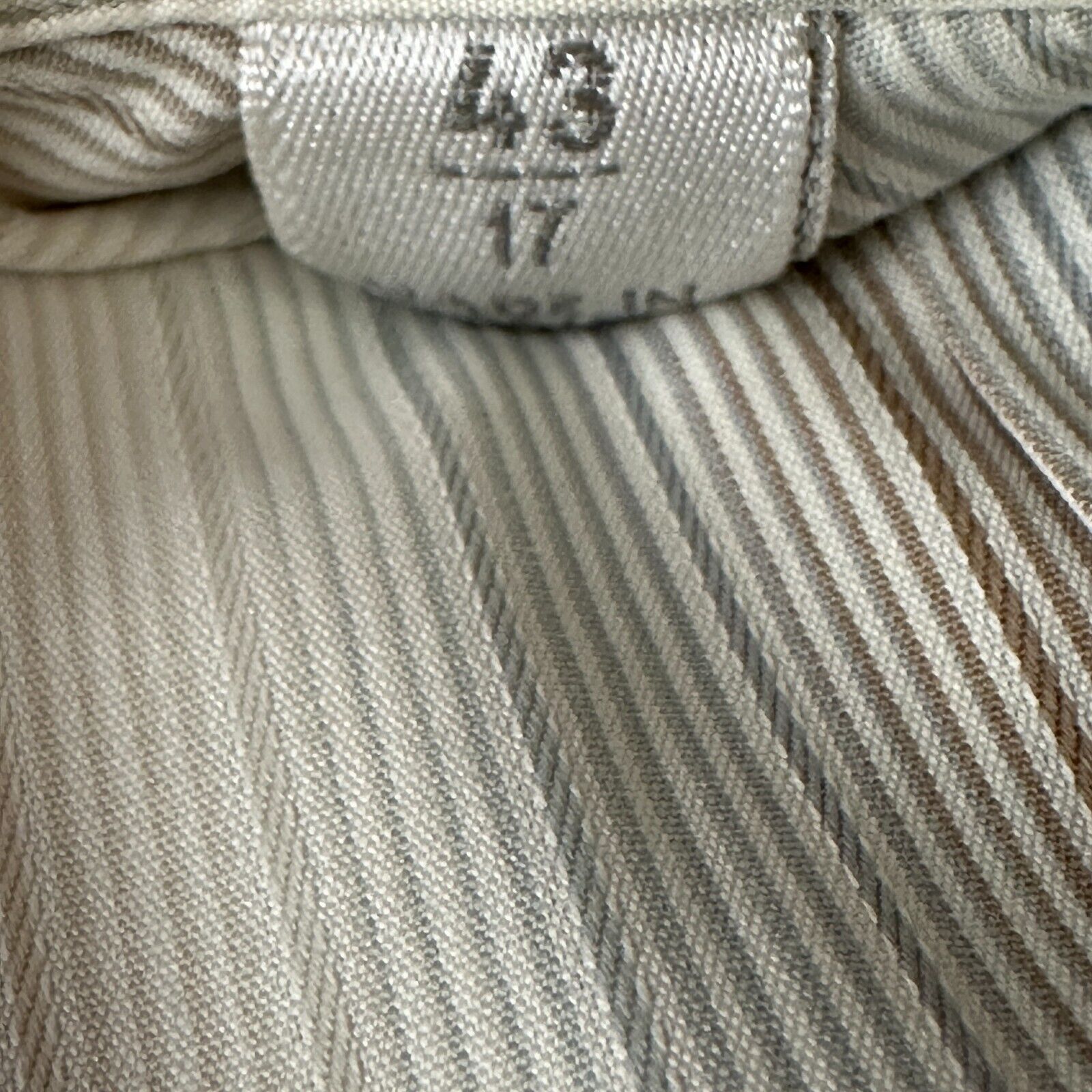 The Unbranded Brand Marol Bolgna Dress Shirt Mens 43 17 Cream Blue Brown Striped Size US L / EU 52-54 / 3 - 7 Thumbnail