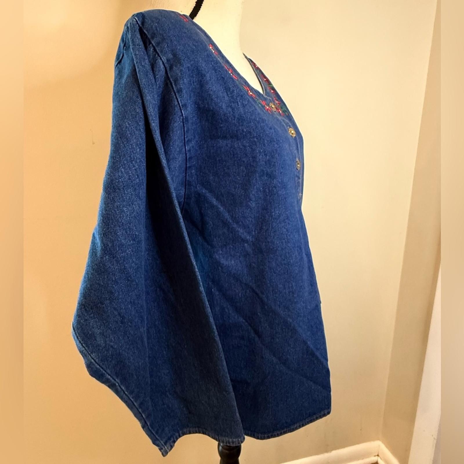 Other Sunbelt Sportswear vintage denim top floral embroidery SZ M Size M / US 6-8 / IT 42-44 - 2 Thumbnail