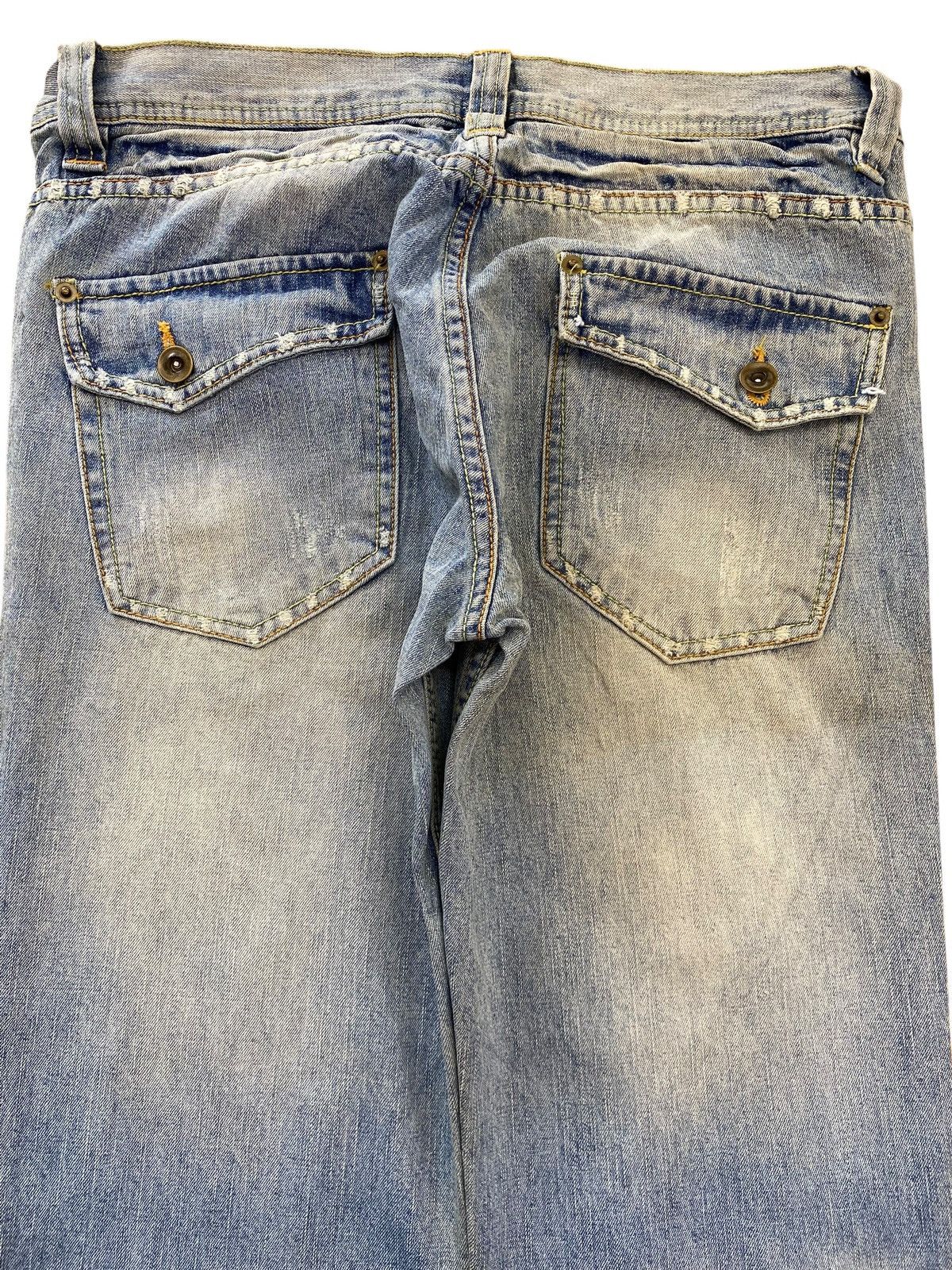 pandora Pandora Faded Blue Wash Ripped Style Flare Jeans Size US 32 / EU 48 - 4 Thumbnail