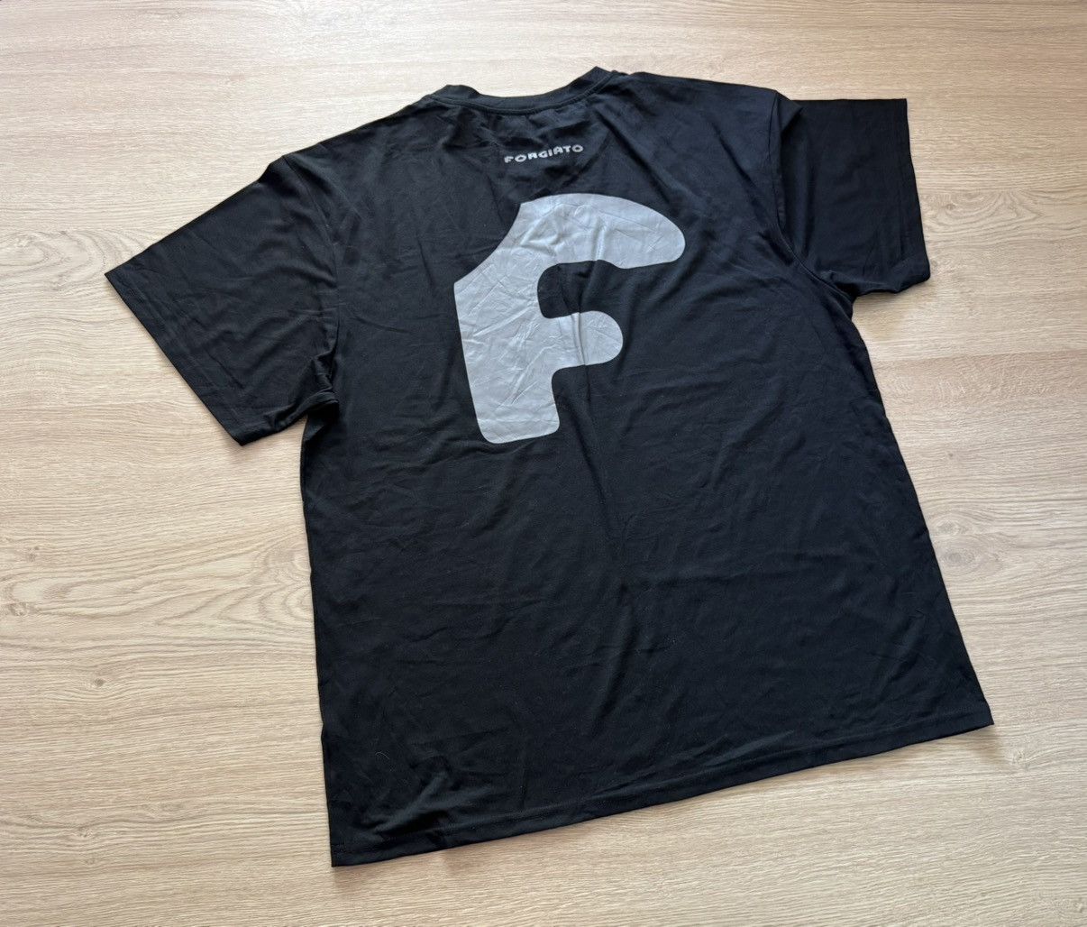 Japanese Brand Forgiato Italian Design Black Baggy Logo Archival T-Shirt Size US XL / EU 56 / 4 - 3 Thumbnail
