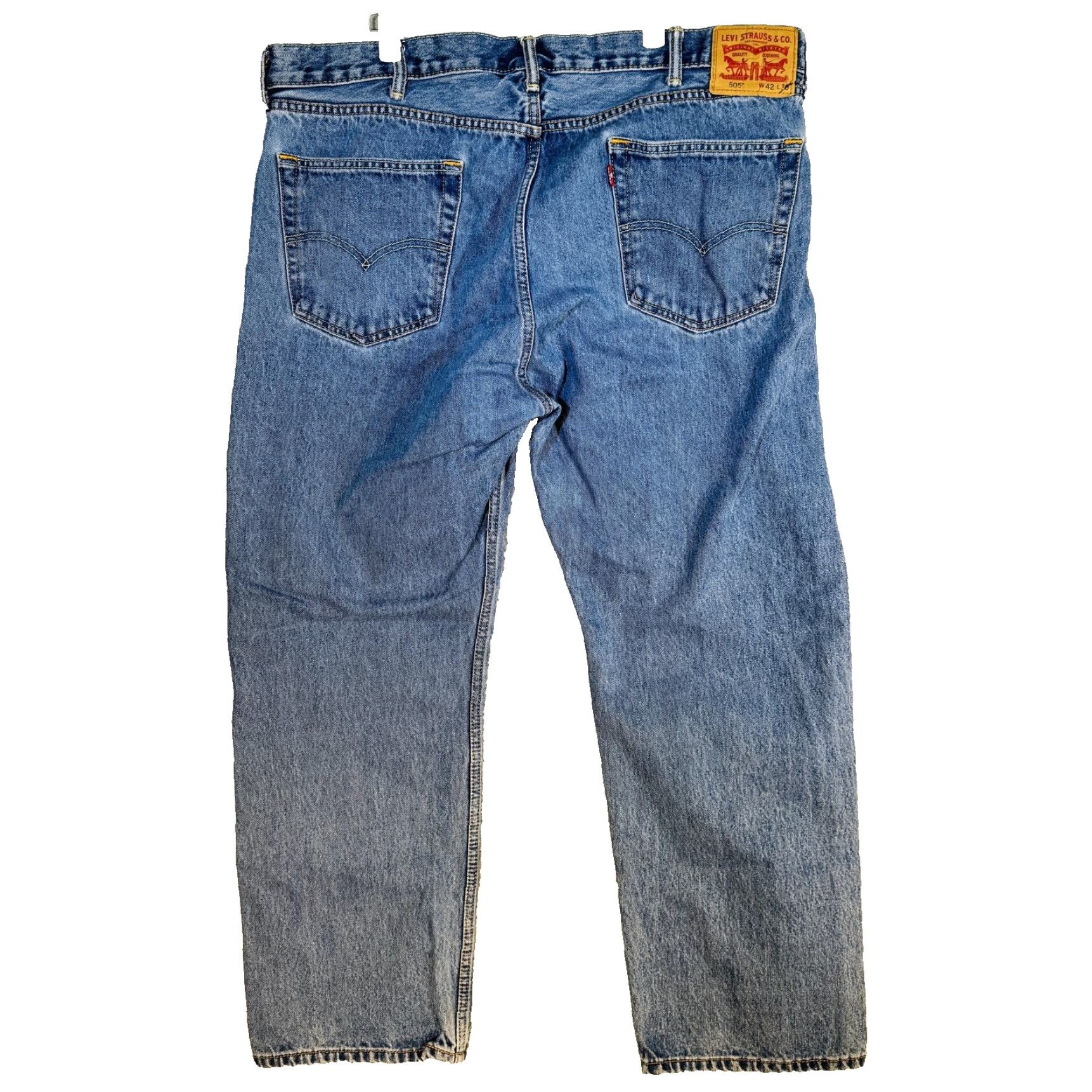 Levi's Levi's 505 Jeans Mens Regular Zip Fly Straight Denim Blue Medium Wash 42x30 Jeans Mens Regular Size US 42 / EU 58 - 6 Thumbnail