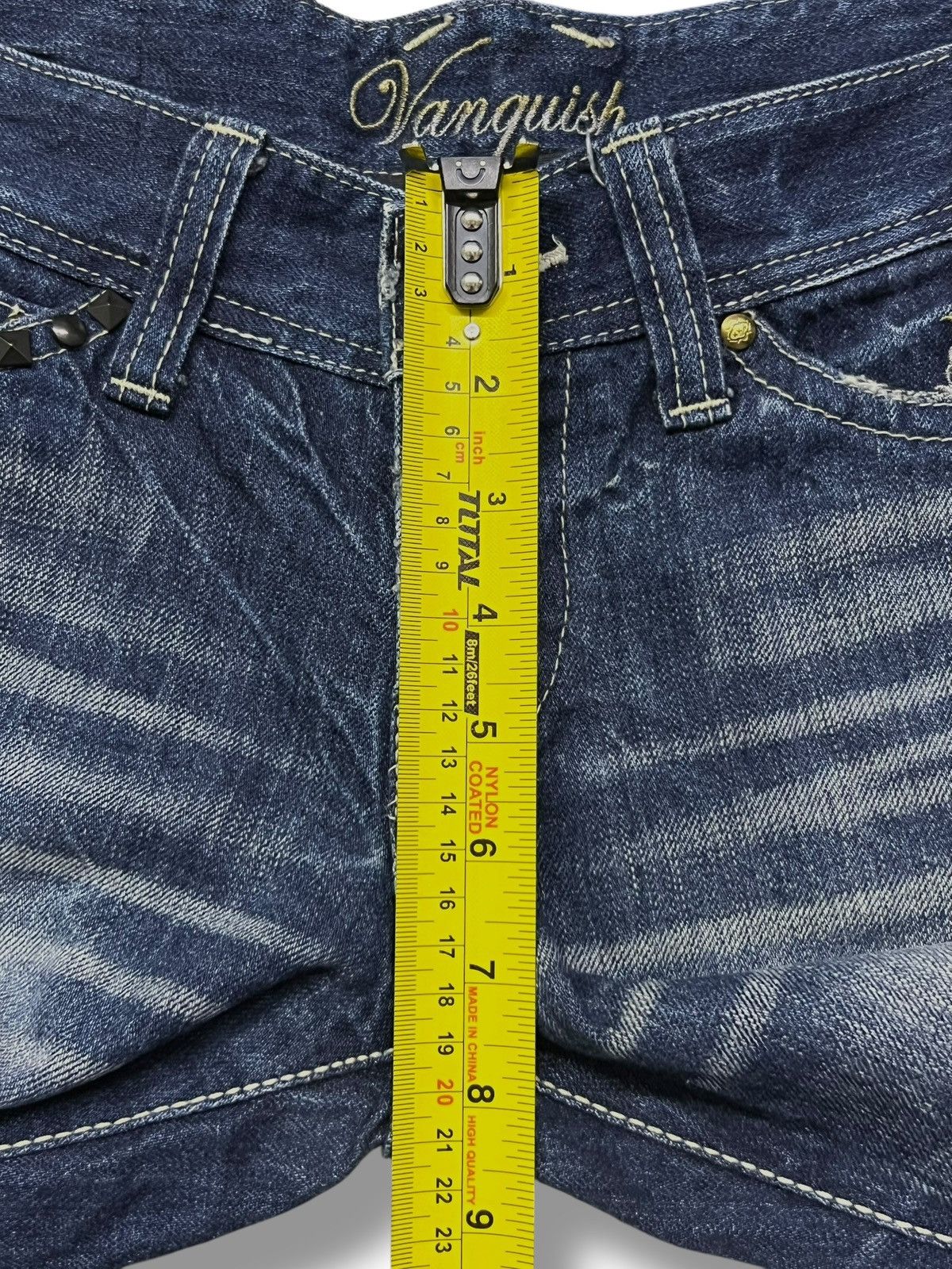 Vanquish Vanquish Studded Clawmark, Distressed Faded Acid Wash Flared Size US 29 - 16 Thumbnail