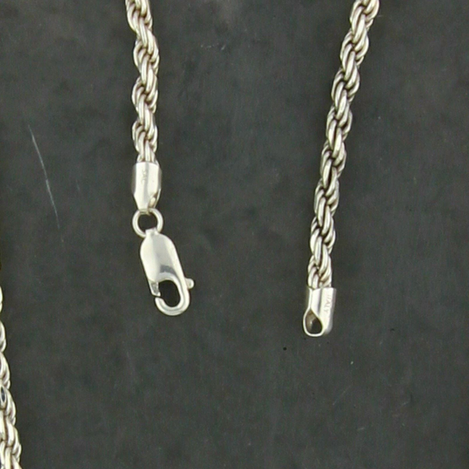 Sterling Silver sterling silver mens 4mm rope chain necklace size 19.75in Size ONE SIZE - 3 Thumbnail