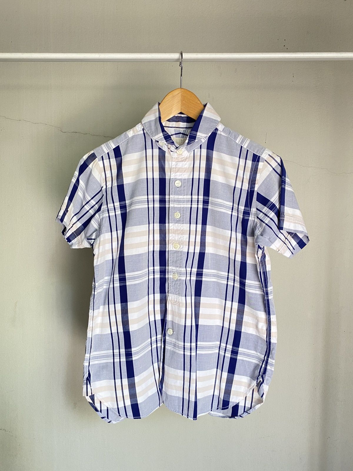 Haversack HAVERSACK Blue-White-Grey Plaid Short-Sleeve Shirt Size US S / EU 44-46 / 1 - 1 Thumbnail