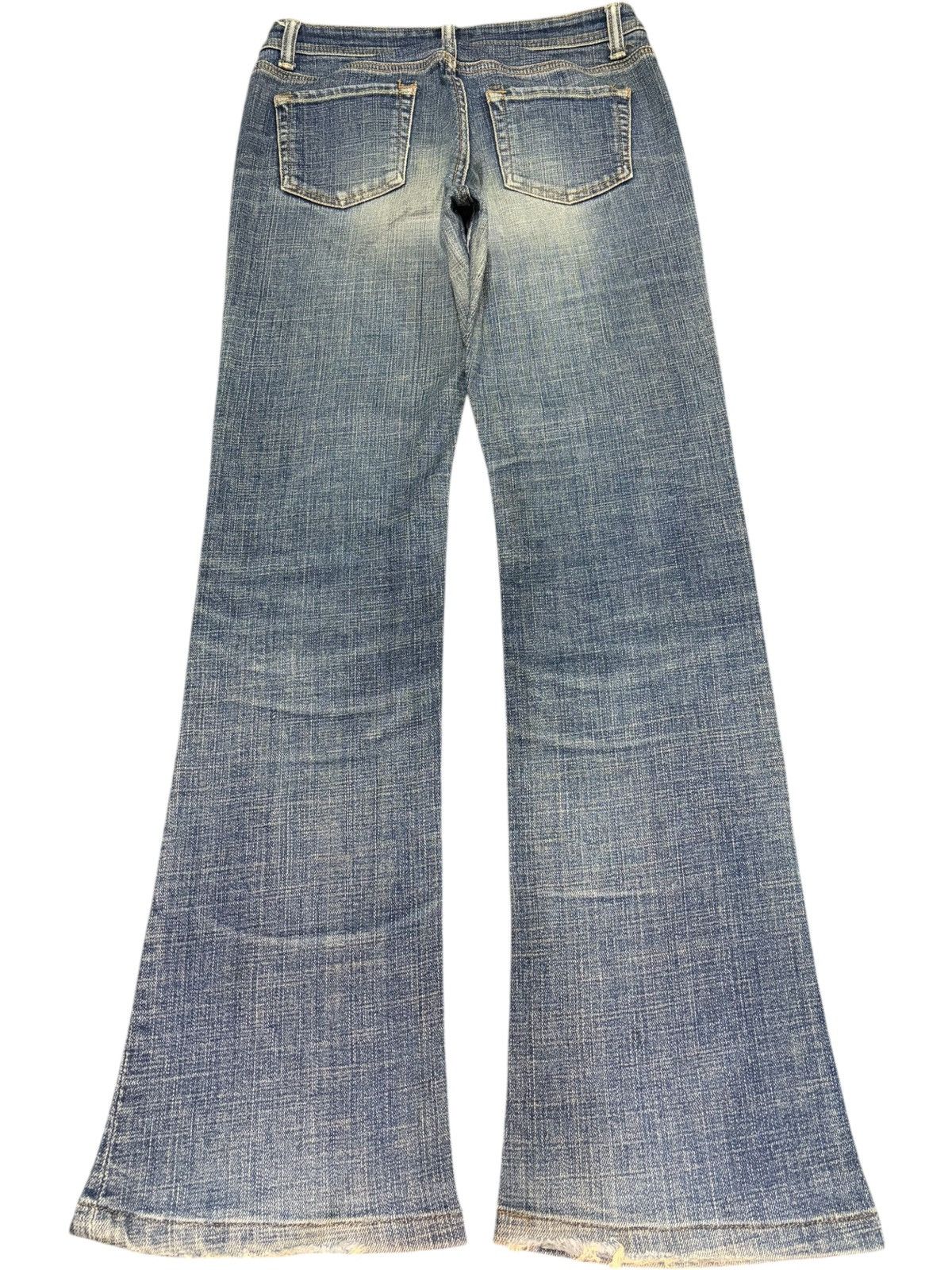 Edwin Vintage Japanese Brand Distress Low Rise Flare Jeans Size 27" / US 4 / IT 40 - 2 Thumbnail