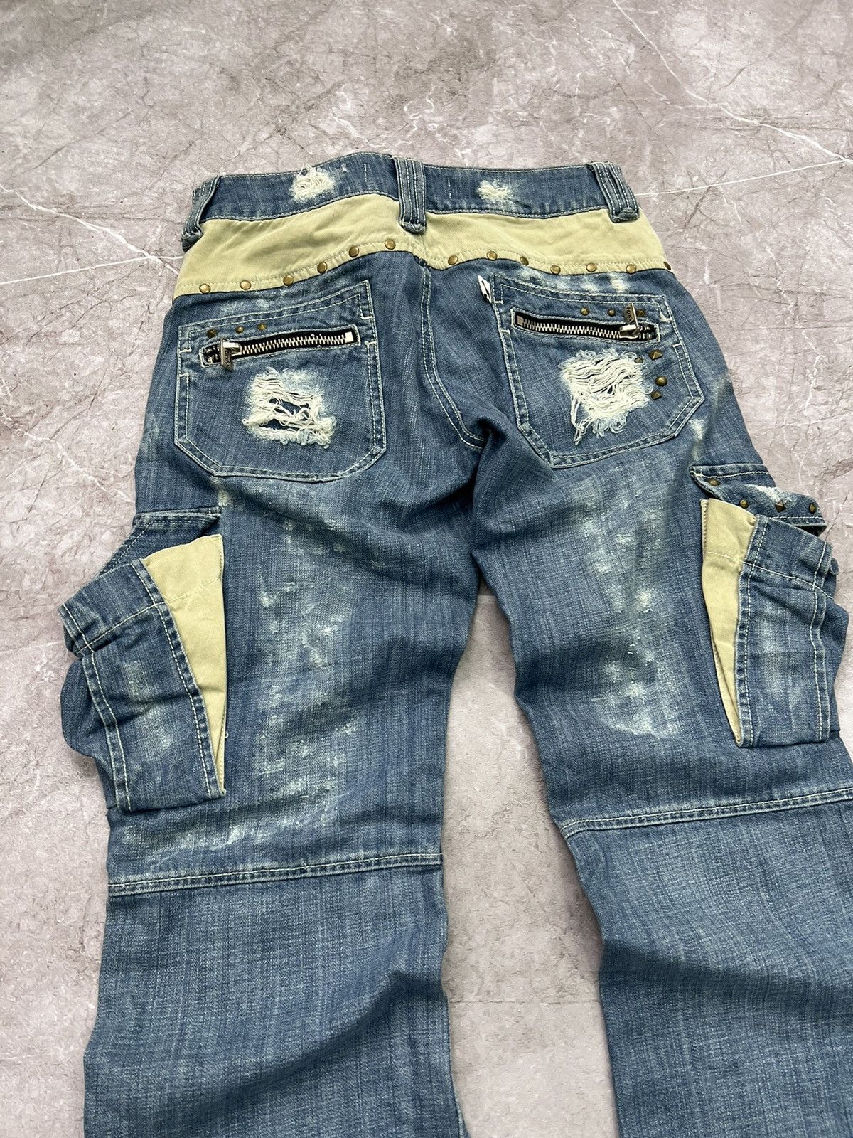 Japanese Brand × Tornado Mart × Vintage 90s Rare DENIM CARGO JEANS tornado mart STYLE Size US 32 / EU 48 - 10 Thumbnail