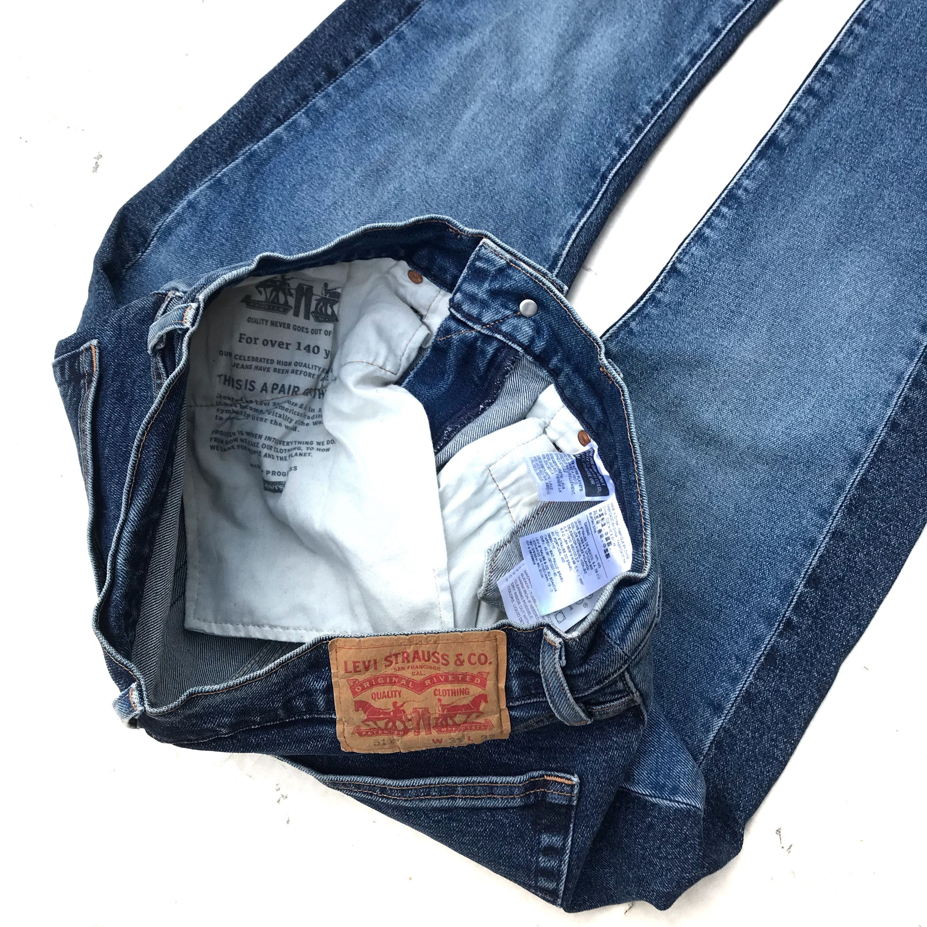 Levi's Levis 511 indigo blue denim jeans pants blue indigo Size US 31 - 16 Thumbnail