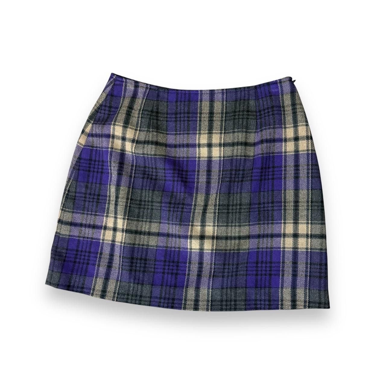Designer THE LIMITED Purple Plaid Mini Skirt Size 28" / US 6 / IT 42 - 1 Thumbnail
