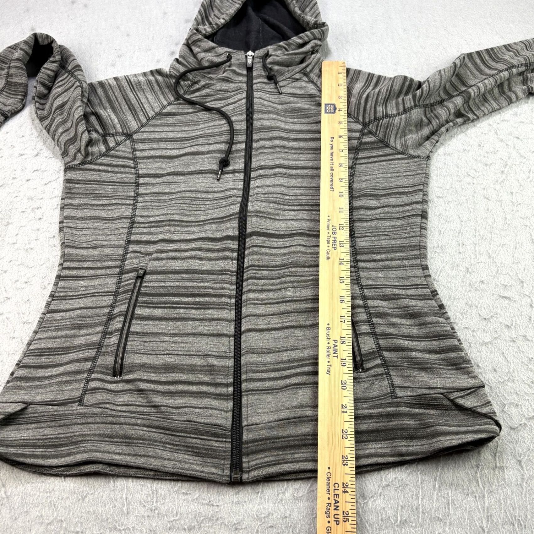 Vintage KÜHL Piper Hoodie Jacket Womens M Gray Striped Full Zip Outdoor Athletic Jacket Coats - Mens Womens? Size M / US 6-8 / IT 42-44 - 6 Thumbnail