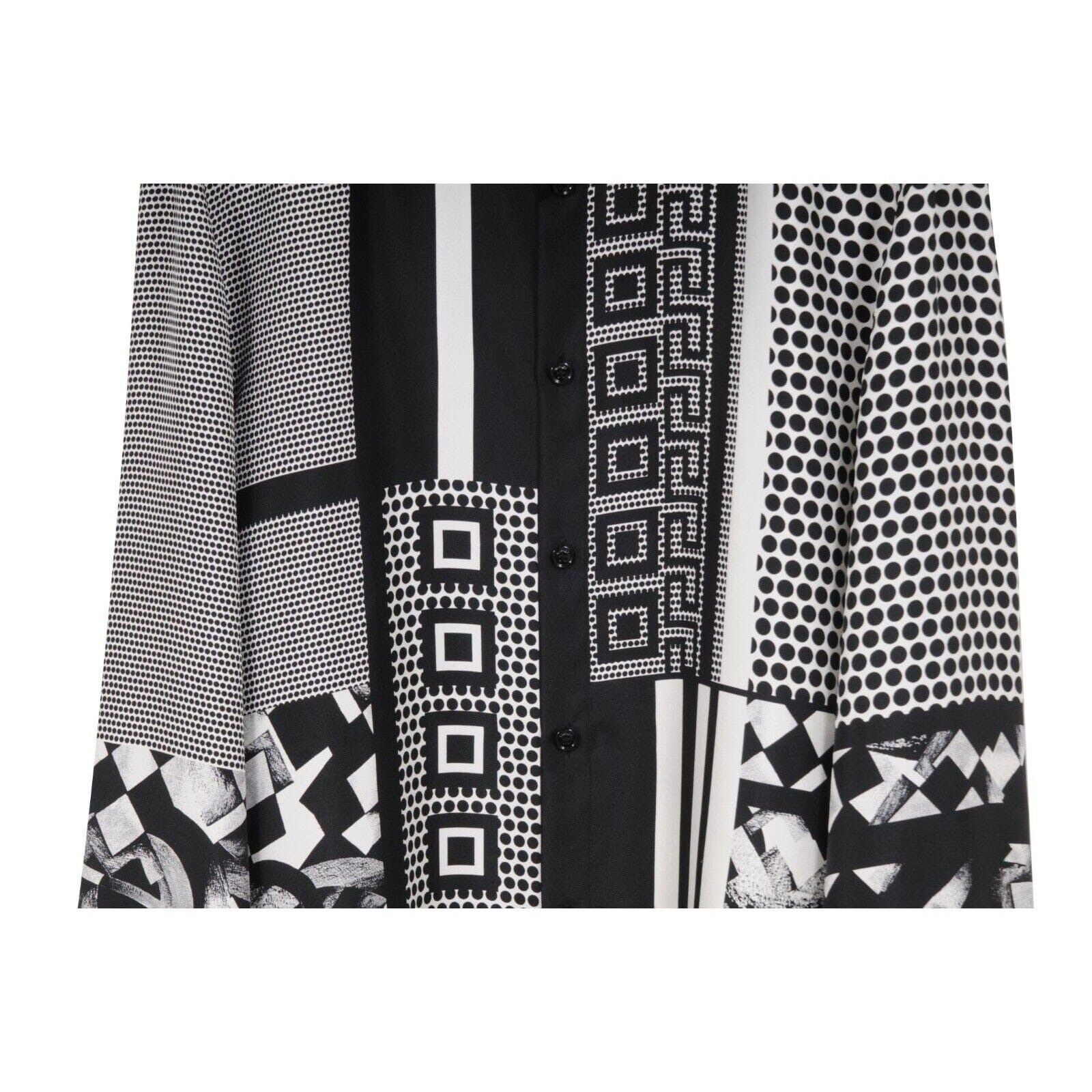Versace Black White Silk Medusa Print Button Down Shirt Size US M / EU 48-50 / 2 - 3 Thumbnail