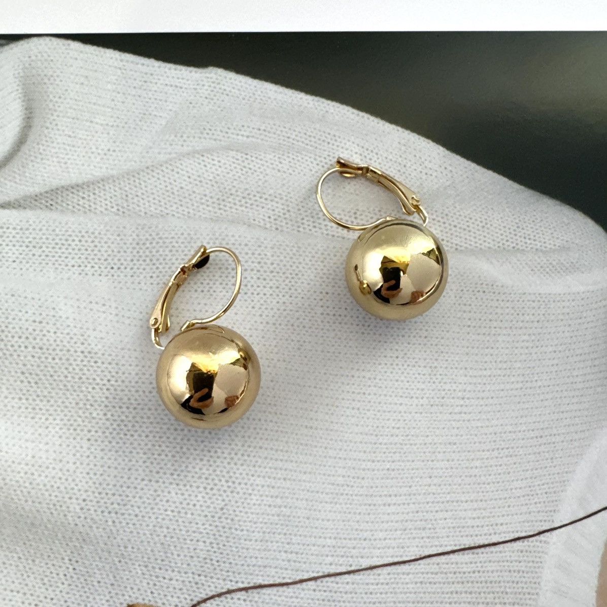 Other Gold Ball Dangle Drop Earrings for Women Size ONE SIZE - 1 Thumbnail