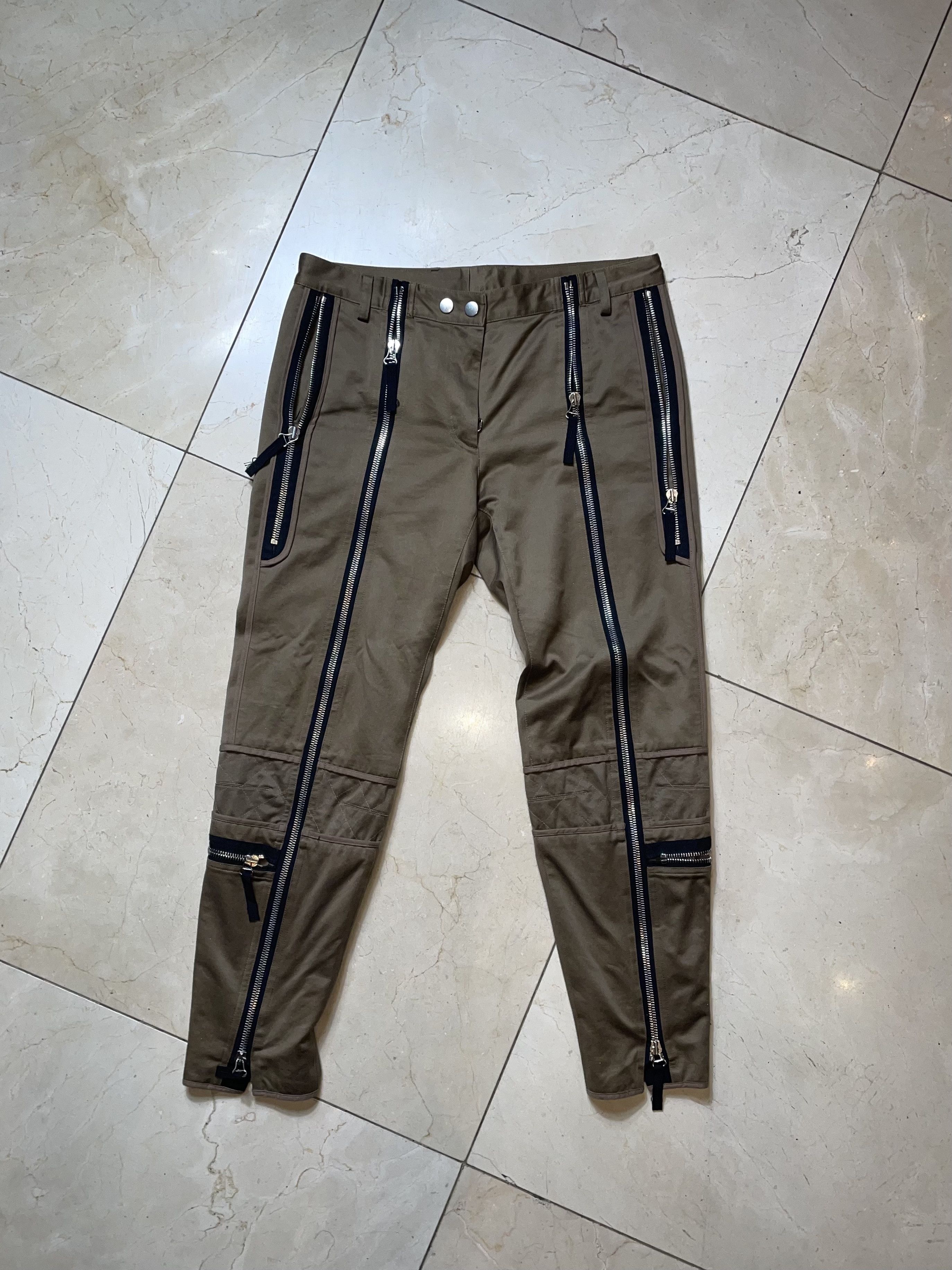 Dries Van Noten DRIES VAN NOTEN Designer Multi-Zipper Brown Pants Size US 30 / EU 46 - 1 Thumbnail
