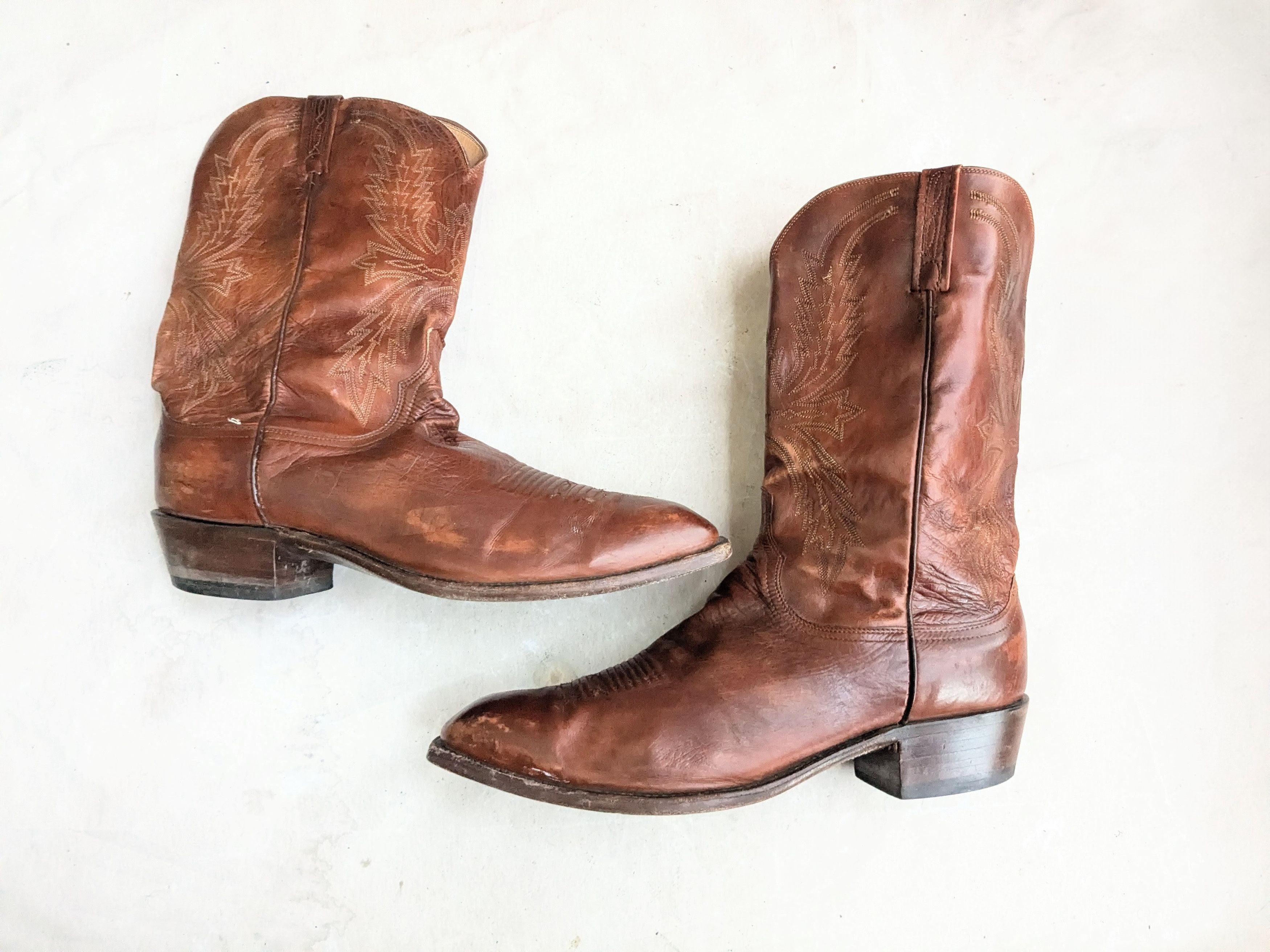 Lucchese Lucchese Cowboy Boots Brown Leather 14 D USA Size US 14 / EU 47 - 1 Thumbnail