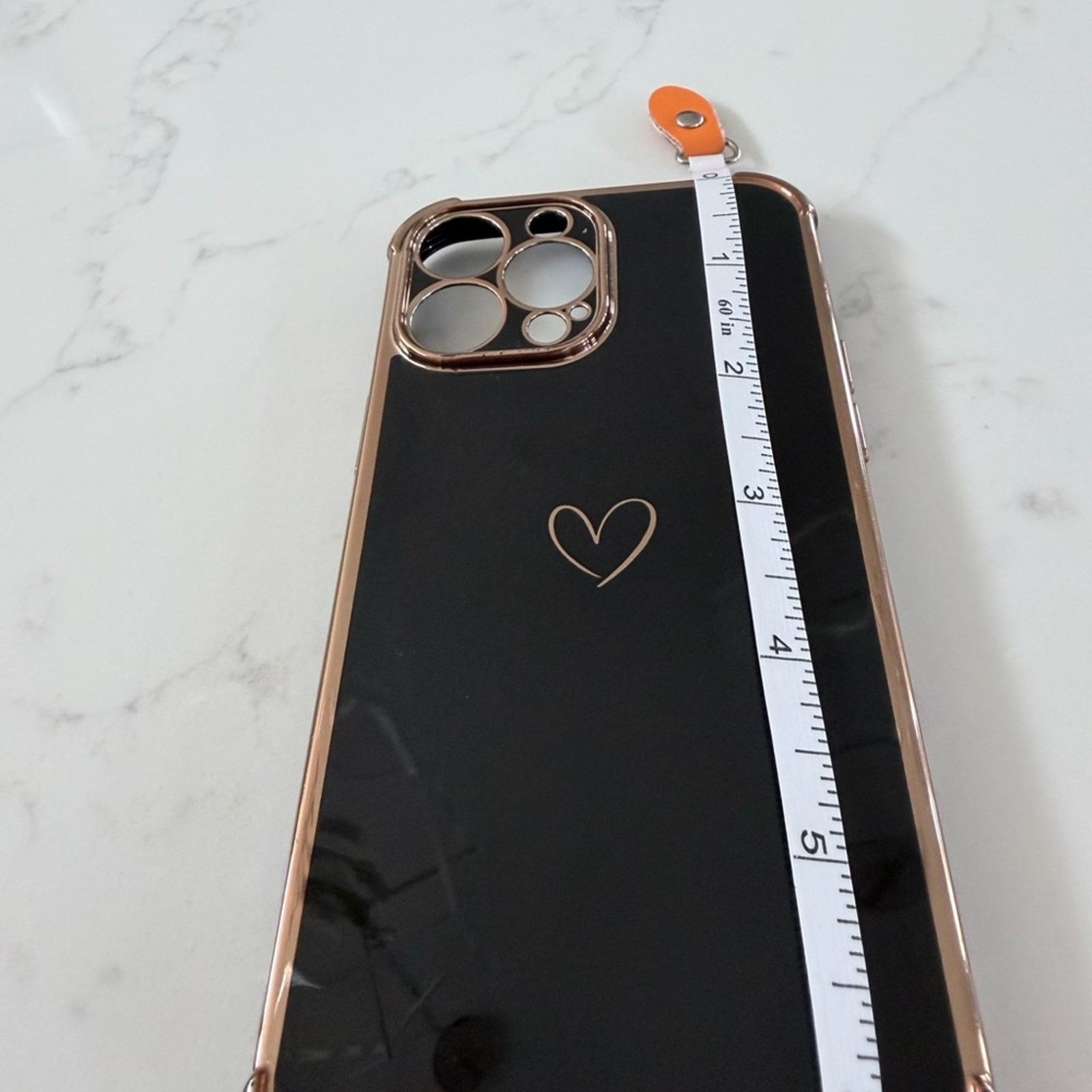 Other iPhone 13 Pro Max Elegant Black and Gold Heart Phone Case Size ONE SIZE - 5 Thumbnail