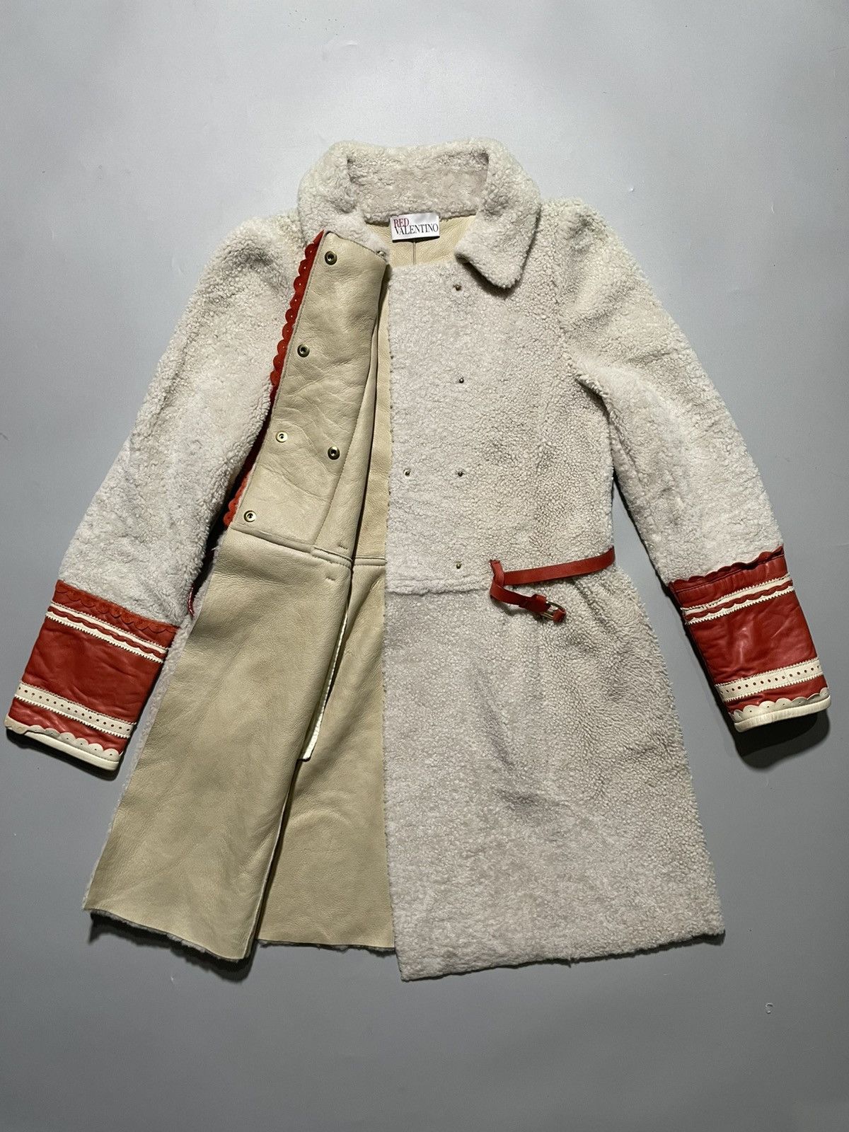 RED Valentino Red Valentino Lamb Fur Trench Coat Size S / US 4 / IT 40 - 5 Thumbnail