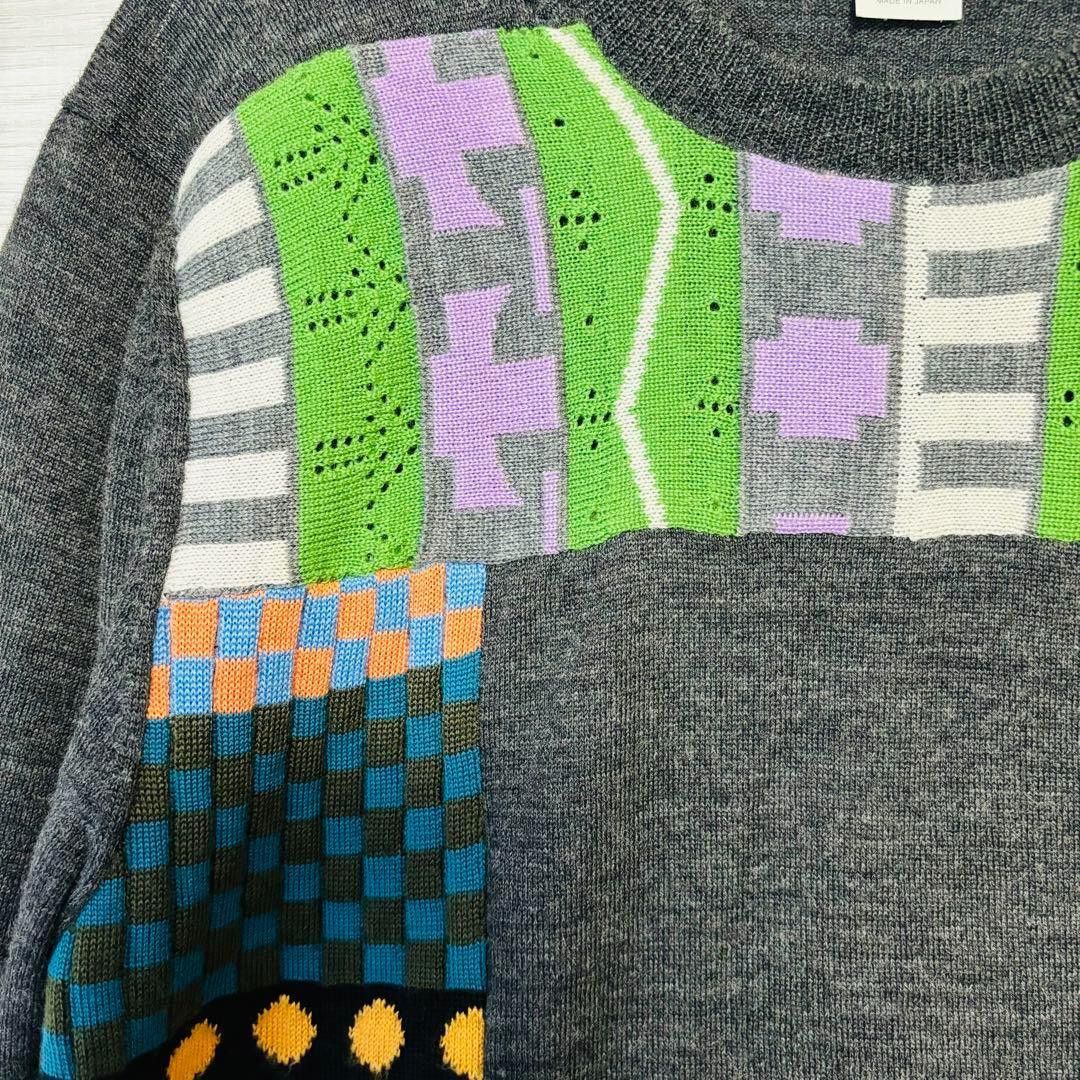 Comme des Garcons × Comme des Garcons SHIRT Patchwork Stitch Reconstructed Knit Sweater Size US M / EU 48-50 / 2 - 6 Thumbnail