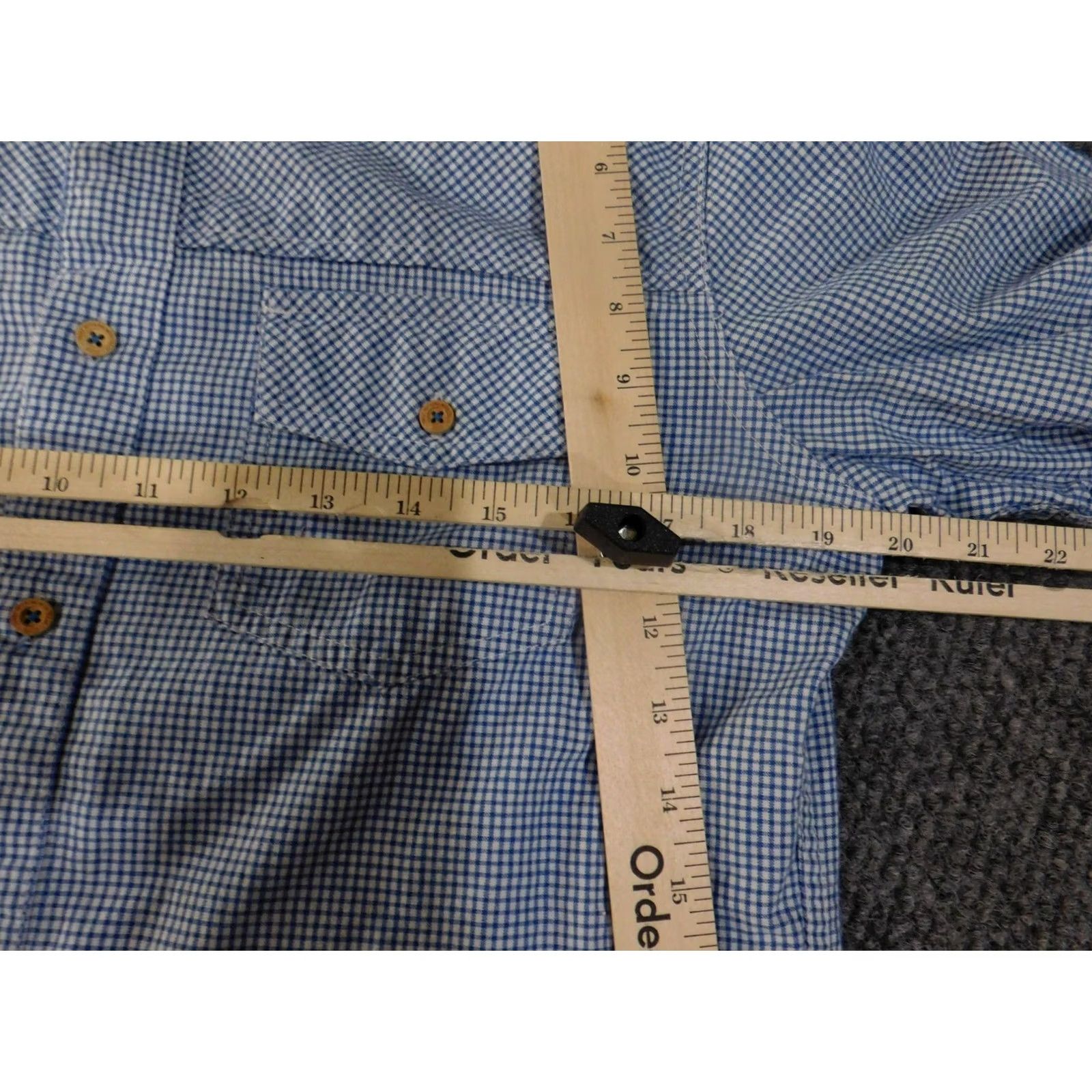 Vintage VINTAGE Akoo Shirt Mens Medium Blue White Plaid Short Sleeve Button Up Utility Patch Size US M / EU 48-50 / 2 - 6 Thumbnail