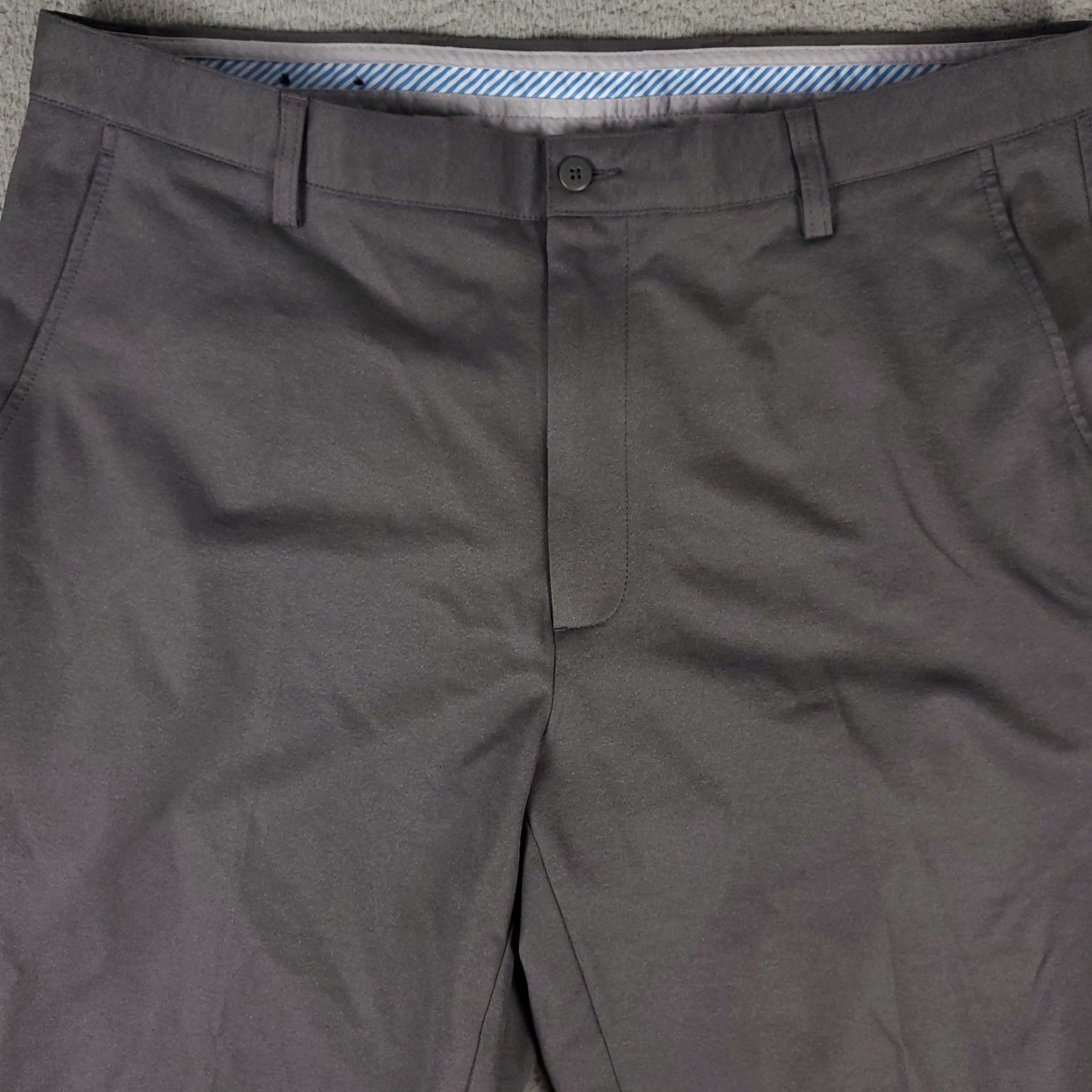 Footjoy FootJoy Pants Mens 38x34 Gray Stretch Flat Front Chino Trousers Regular Size 38 Gray FootJoy Size US 38 / EU 54 - 2 Thumbnail