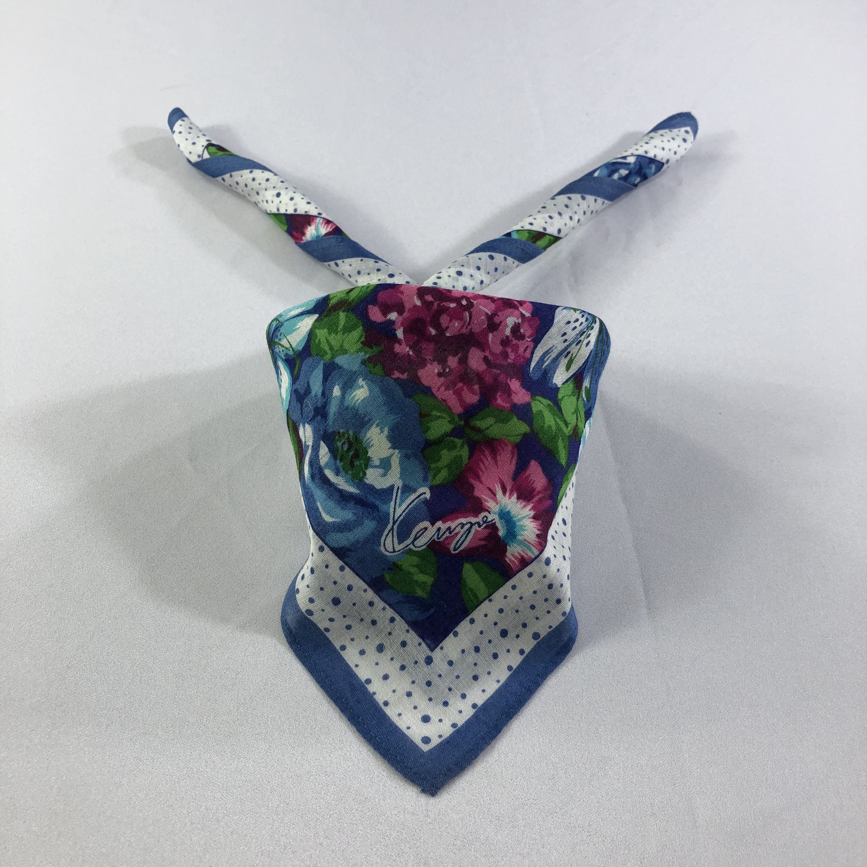 Kenzo × Vintage Kenzo Floral Handkerchief Neckerchief Bandana H1844 Size ONE SIZE - 1 Thumbnail