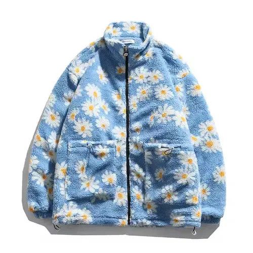 Other Daisy Floral Graphic Blue Fleece Jacket Size US L / EU 52-54 / 3 - 4 Thumbnail