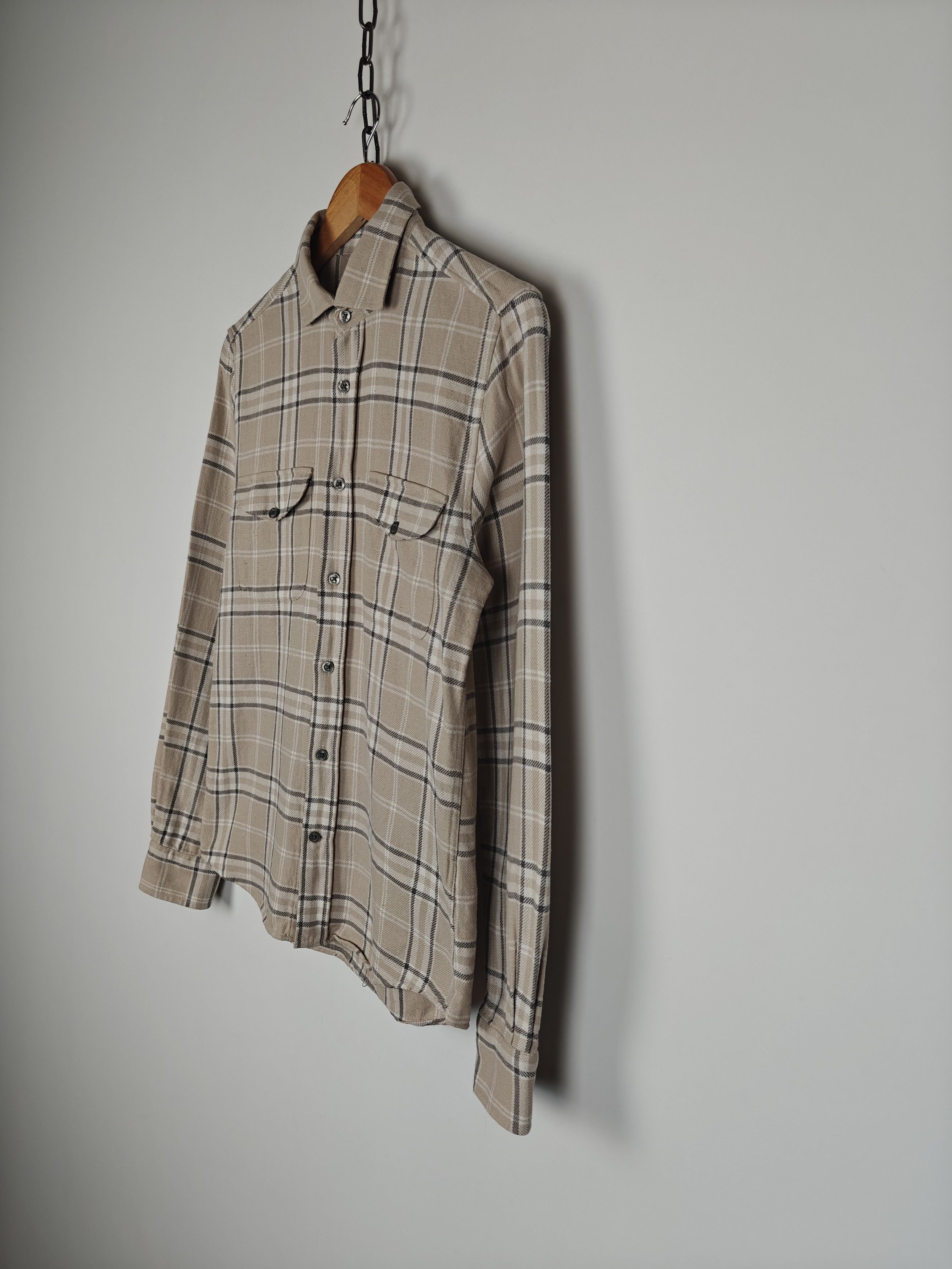 Reiss Reiss Cotton Shirt Check Beige size S Size US S / EU 44-46 / 1 - 5 Thumbnail