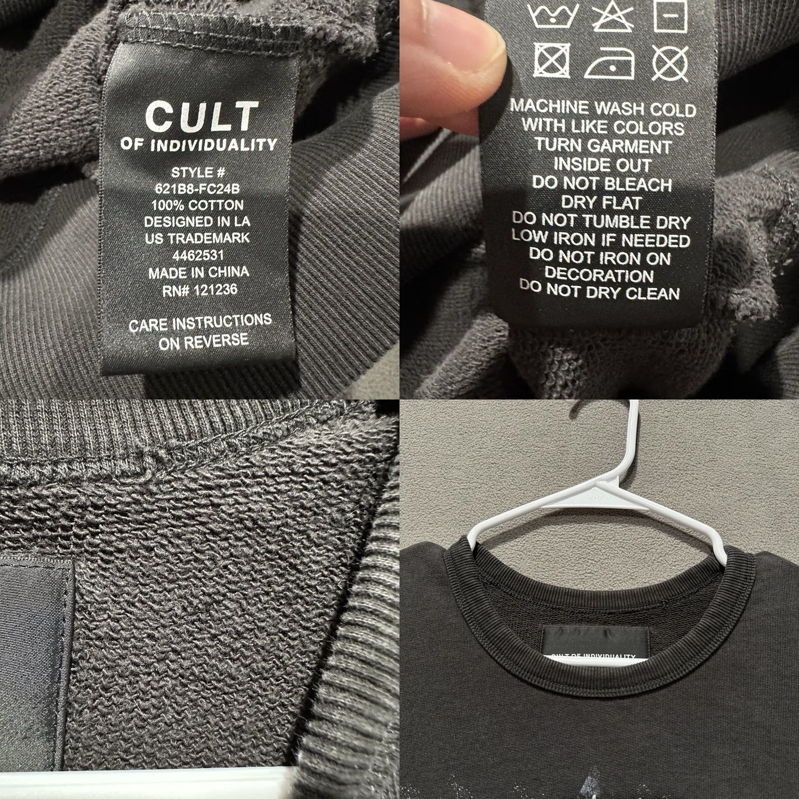 Cult Of Individuality Cult Of Individuality Sweatshirt Men Medium Black POLACK Print Crew French Terry Size US M / EU 48-50 / 2 - 8 Thumbnail