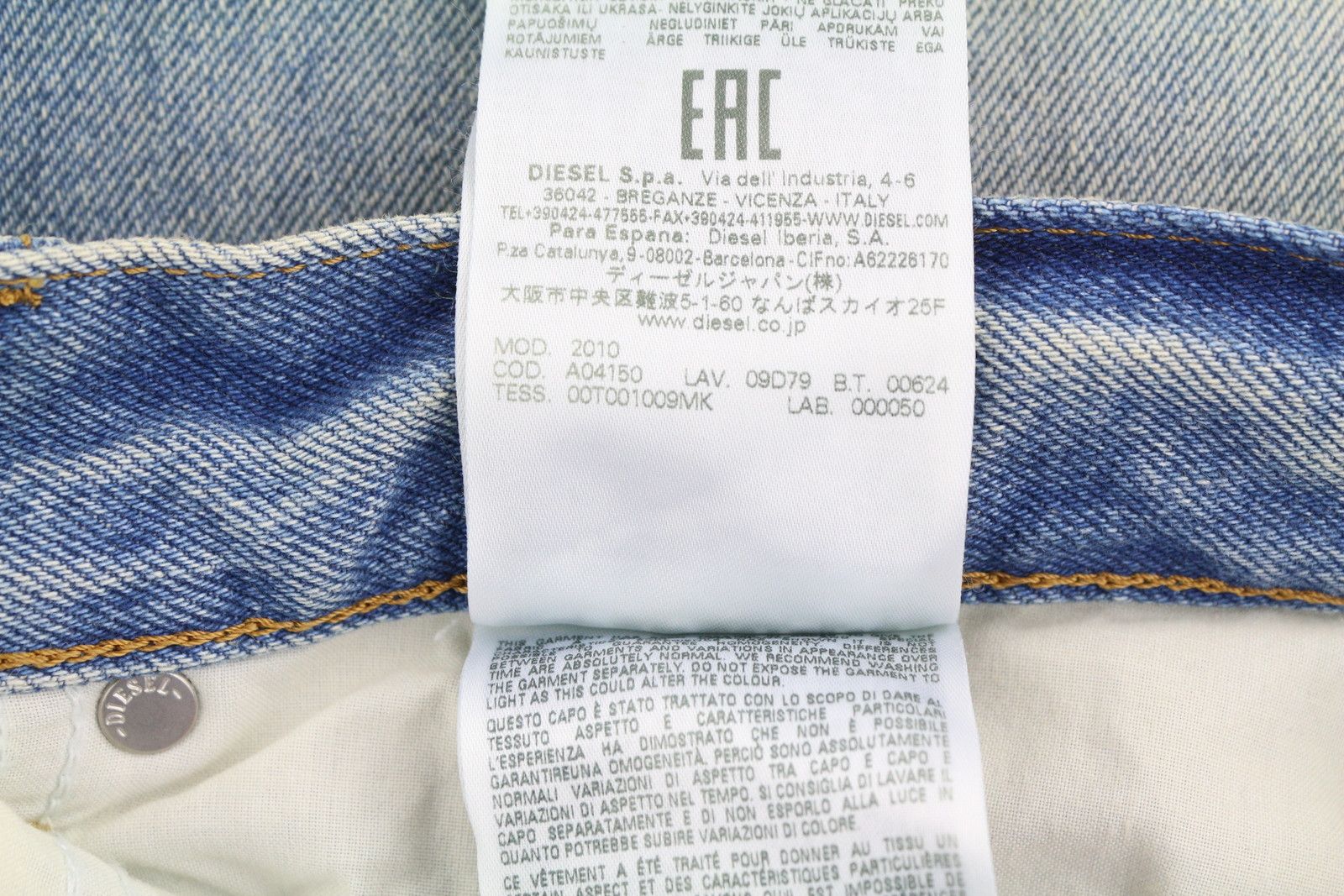Diesel 2010 09D79 W30/L34 Loose Straight Washed Jeans 40913 Size US 30 / EU 46 - 12 Thumbnail