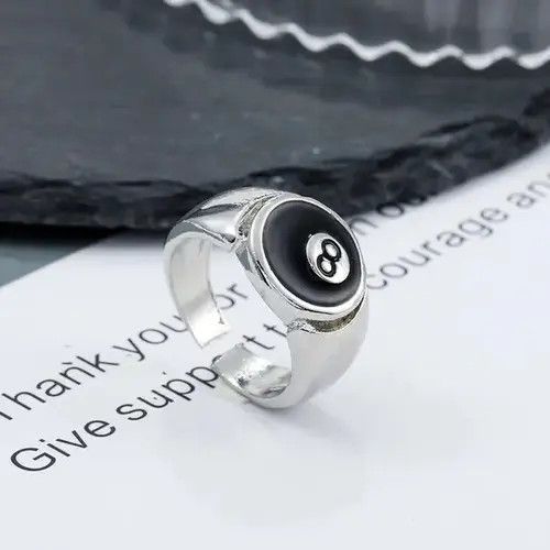 Other Number 8 Black Billiard Adjustable Ring Size ONE SIZE - 3 Thumbnail