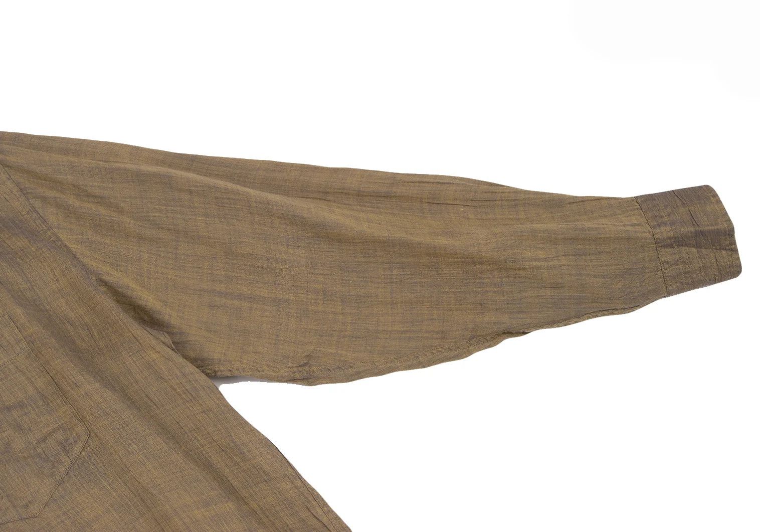 Issey Miyake Linen Long Sleeve Shirt in Yellow-Grey, Size XL Size US XL / EU 56 / 4 - 7 Thumbnail