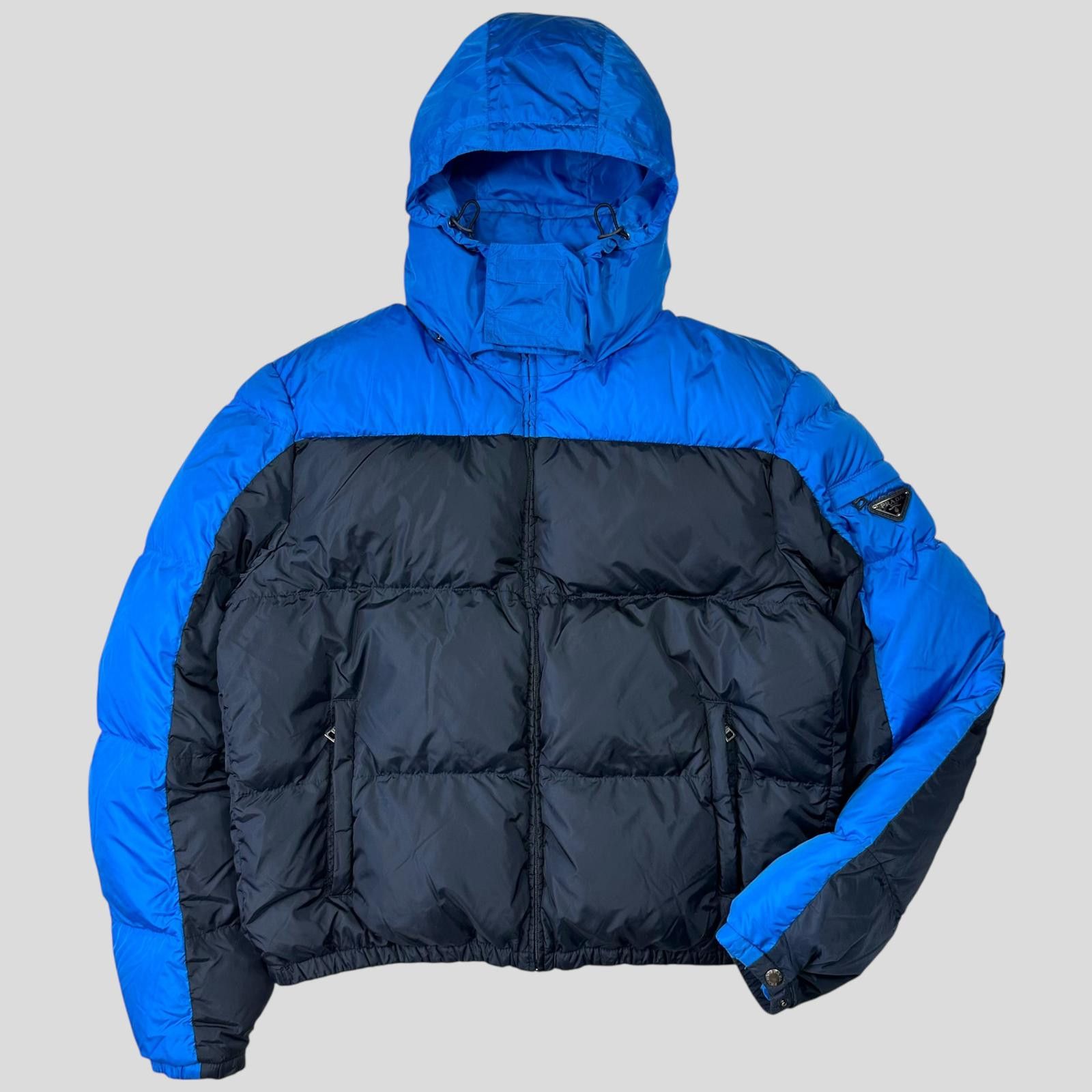 Prada Prada 2012 Plaque Logo Bi-colour Nylon Puffer Jacket - L/XL Size US XL / EU 56 / 4 - 1 Thumbnail