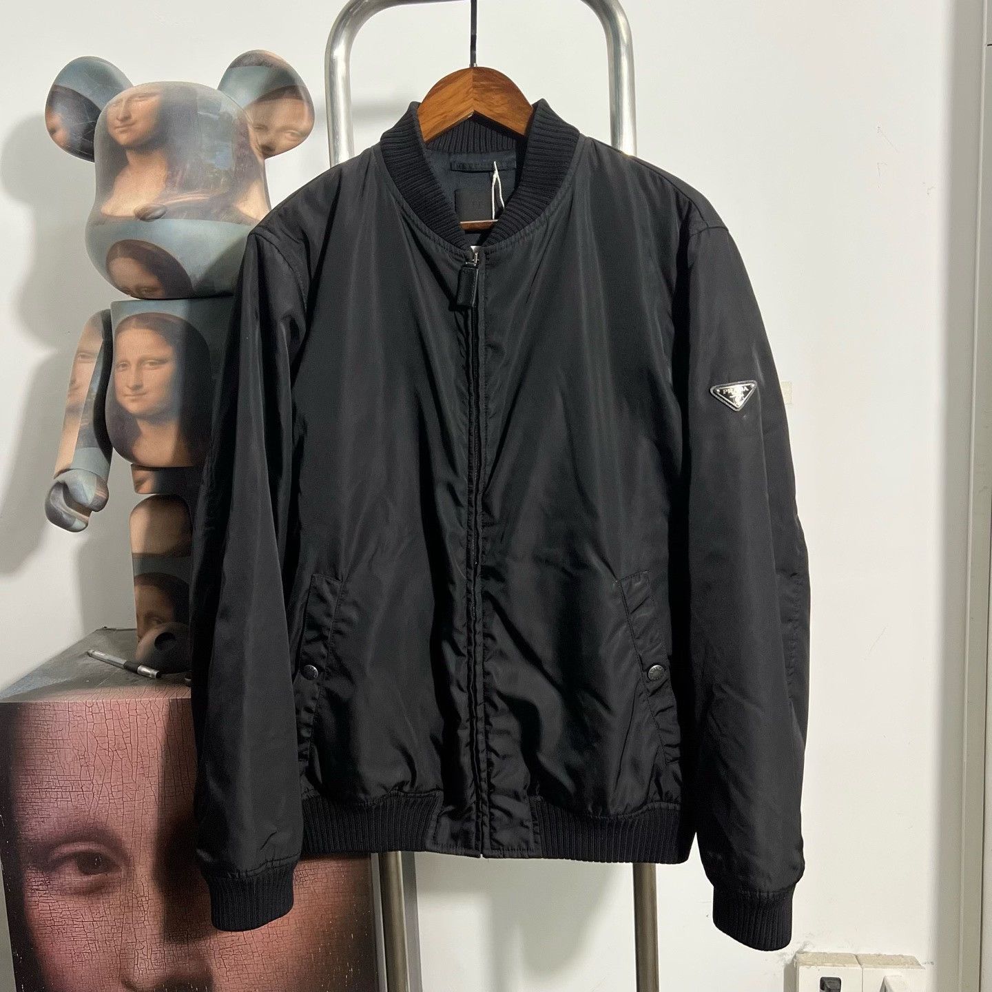 Prada Prada Sport 2003 Challenge SGV499 Black Bomber Jacket XL