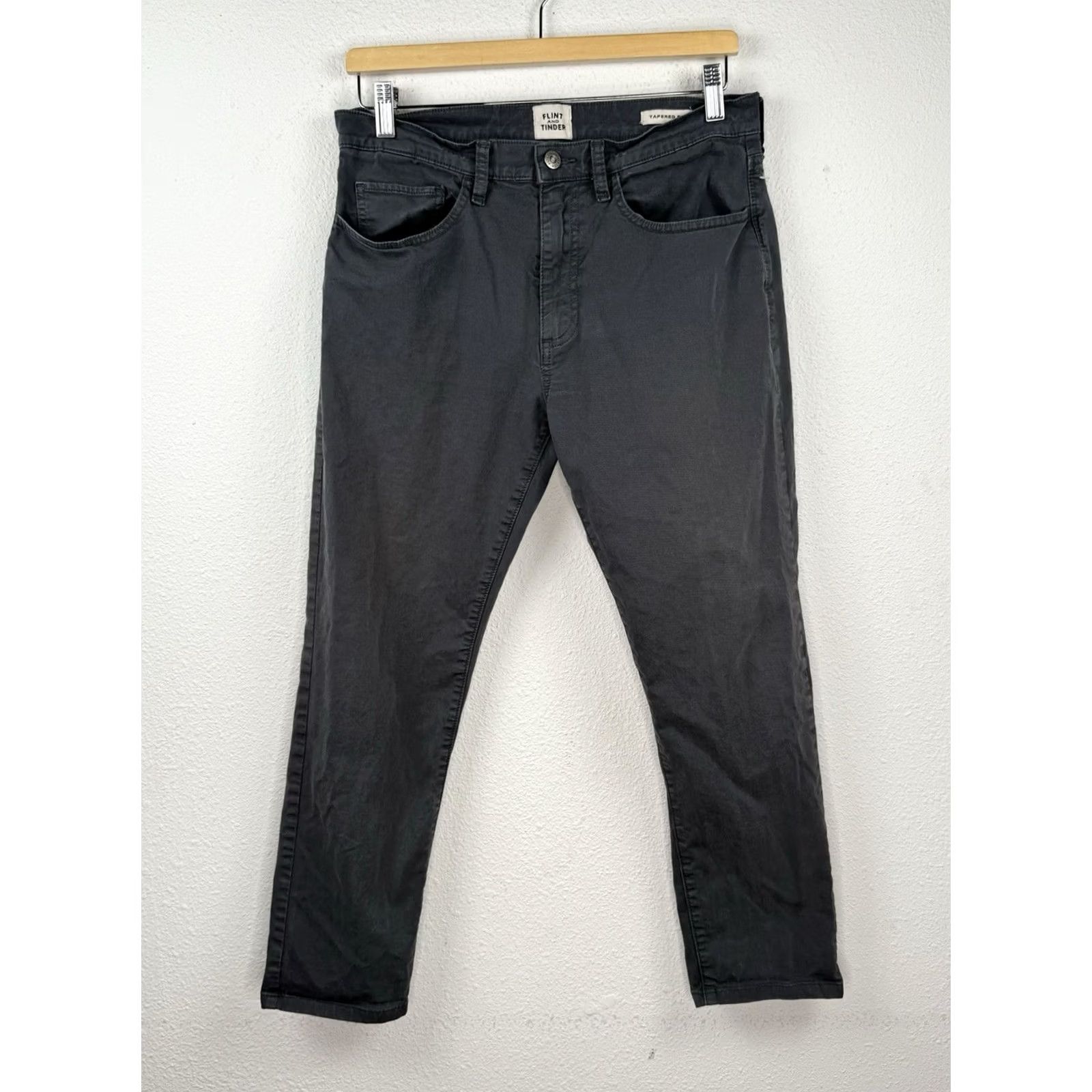 Flint And Tinder Flint And Tinder Pants Mens 31x26 Gray Tapered Fit Chino 5 Pocket READ Size US 31 - 2 Thumbnail