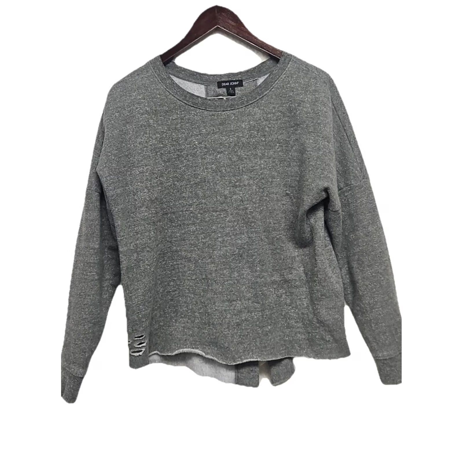 Vintage Dear John Sweatshirt Lace Up Back Pullover Women Small Gray American Activewear Size S / US 4 / IT 40 - 3 Thumbnail