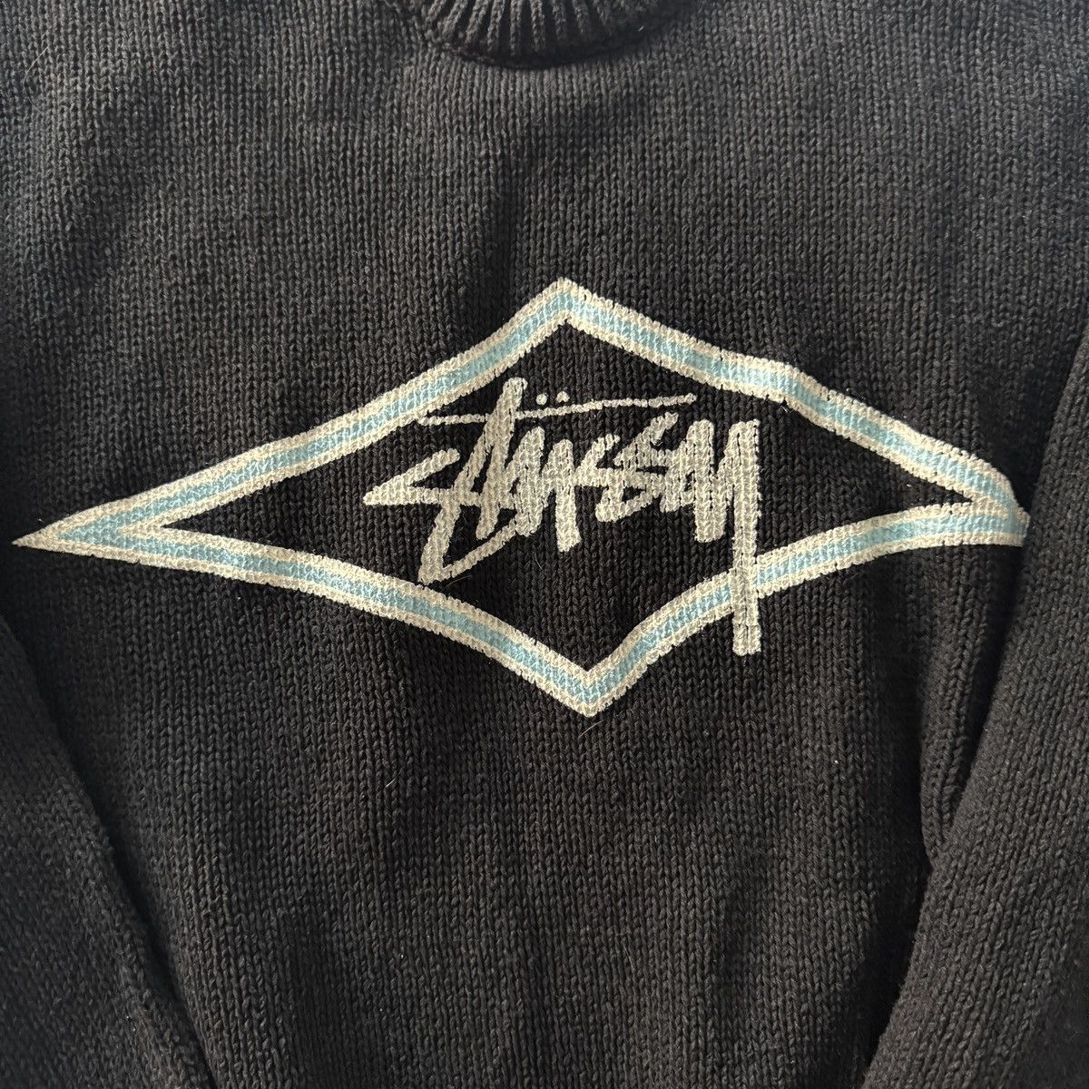 Stussy Stüssy Navy Blue Knit Diamond Logo Sweater Size US M / EU 48-50 / 2 - 3 Thumbnail