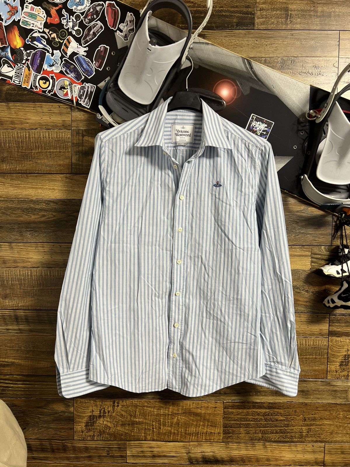 Vivienne Westwood Vivienne Westwood Man London Men's Blue Stripe Shirt Size 50 Size US M / EU 48-50 / 2 - 1 Thumbnail