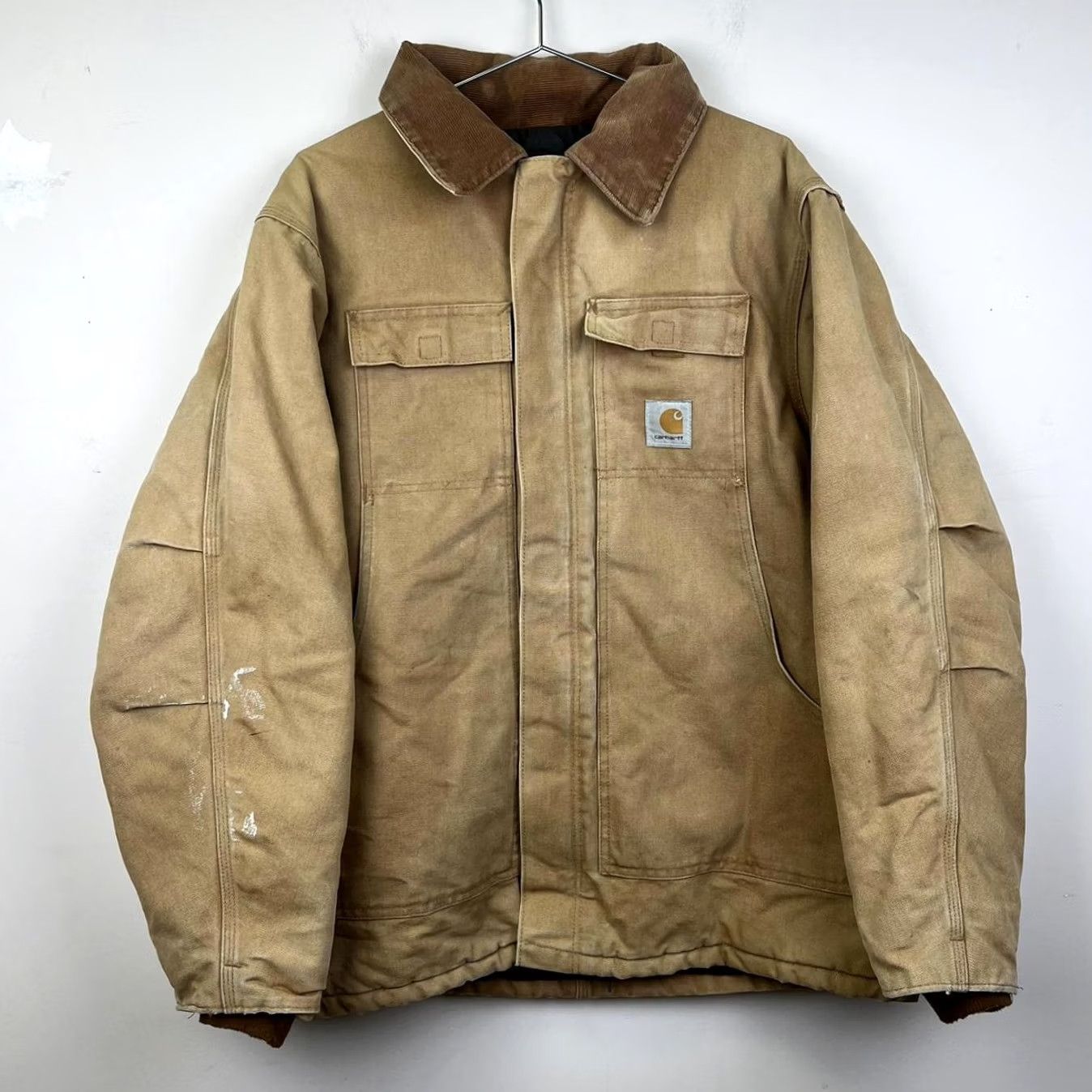 Carhartt VINTAGE Carhartt Men's Insulated Work Jacket Bomber Jacket XL Tan Cotton Jacket Mens Jacket Size US XL / EU 56 / 4 - 2 Thumbnail