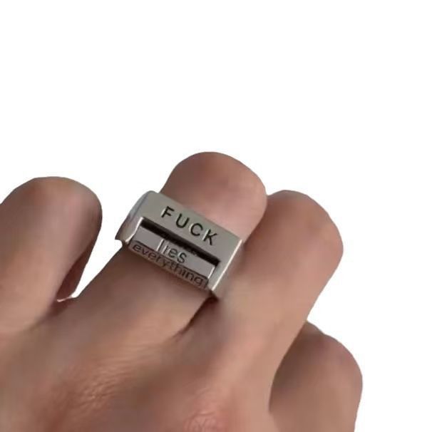 Jewelry FXCK Modern Jewelry Rings Open Size Chrome Ring (Size 7-13) Size ONE SIZE - 5 Thumbnail