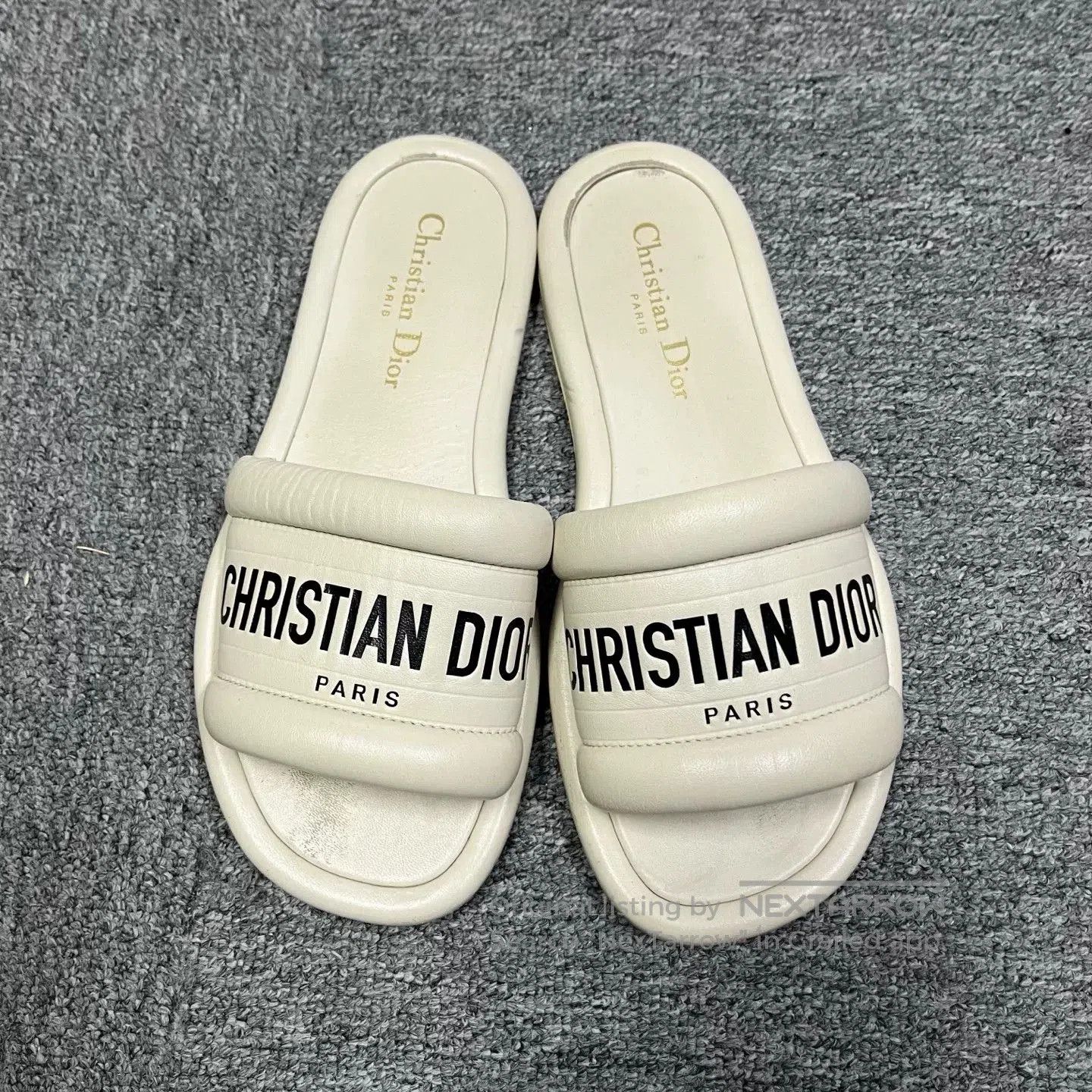 Dior Dior White Logo Flat Slides. Size US 5 / IT 35 - 2 Thumbnail