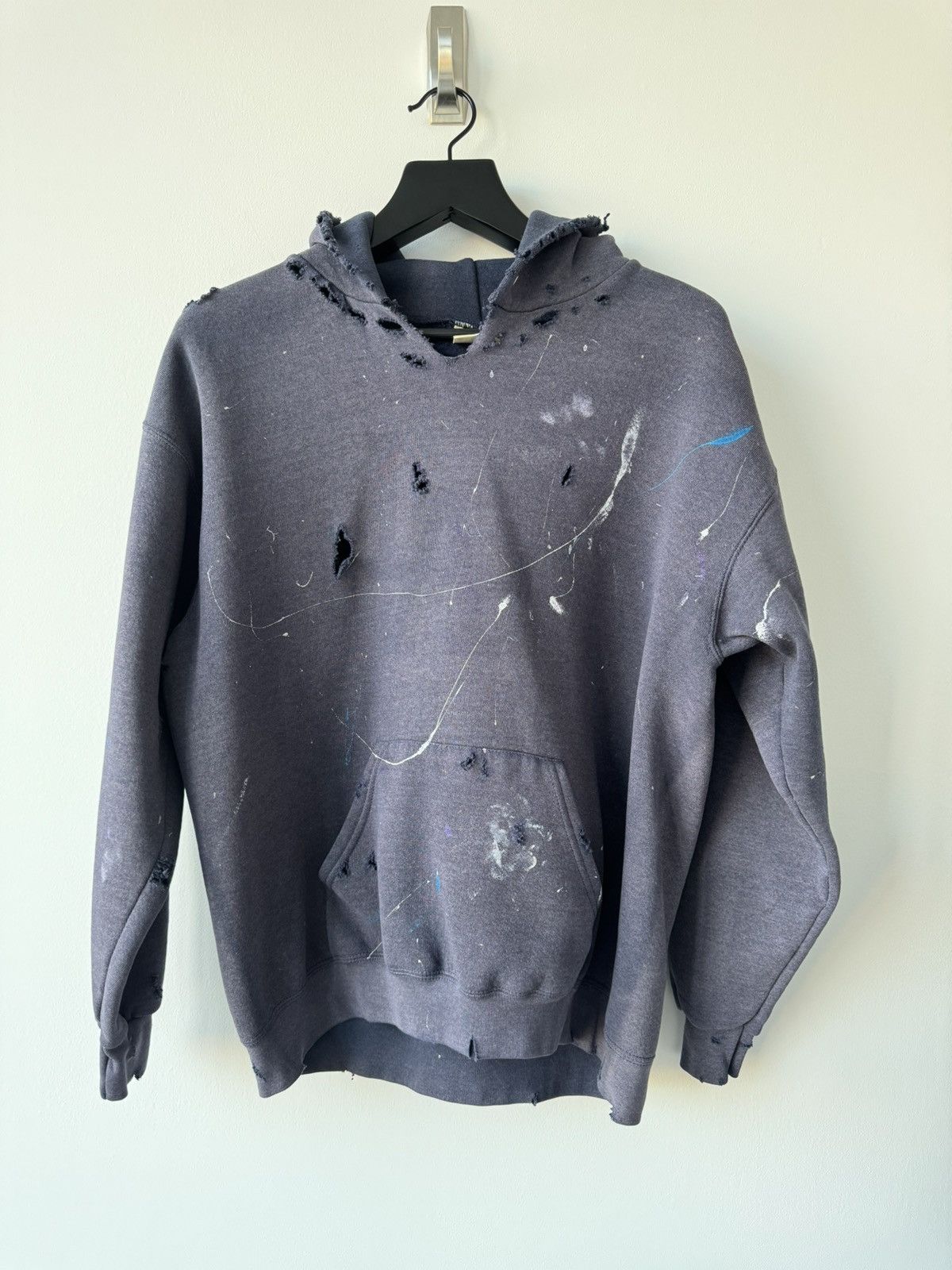 Vintage VINTAGE FADED THRASHED 90s NAVY PAINTER HOODIE Size US L / EU 52-54 / 3 - 6 Thumbnail