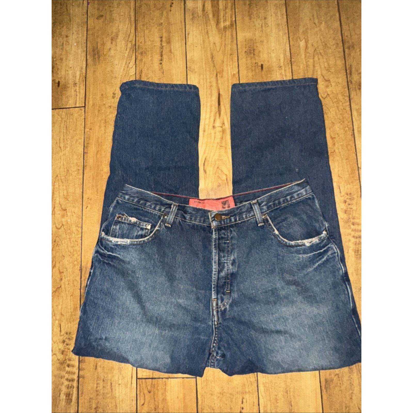 Mossimo VNTG Mossimo Button Fly Denim Jeans Blue 34x30 Straight Size US 34 / EU 50 - 4 Thumbnail