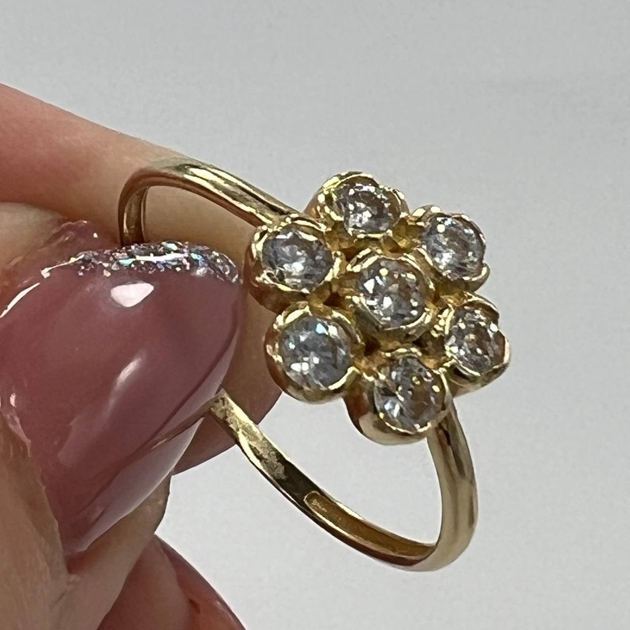 Other New 14K Solid Gold Ring 1.4g – Cluster Flower Design Size ONE SIZE - 7 Thumbnail