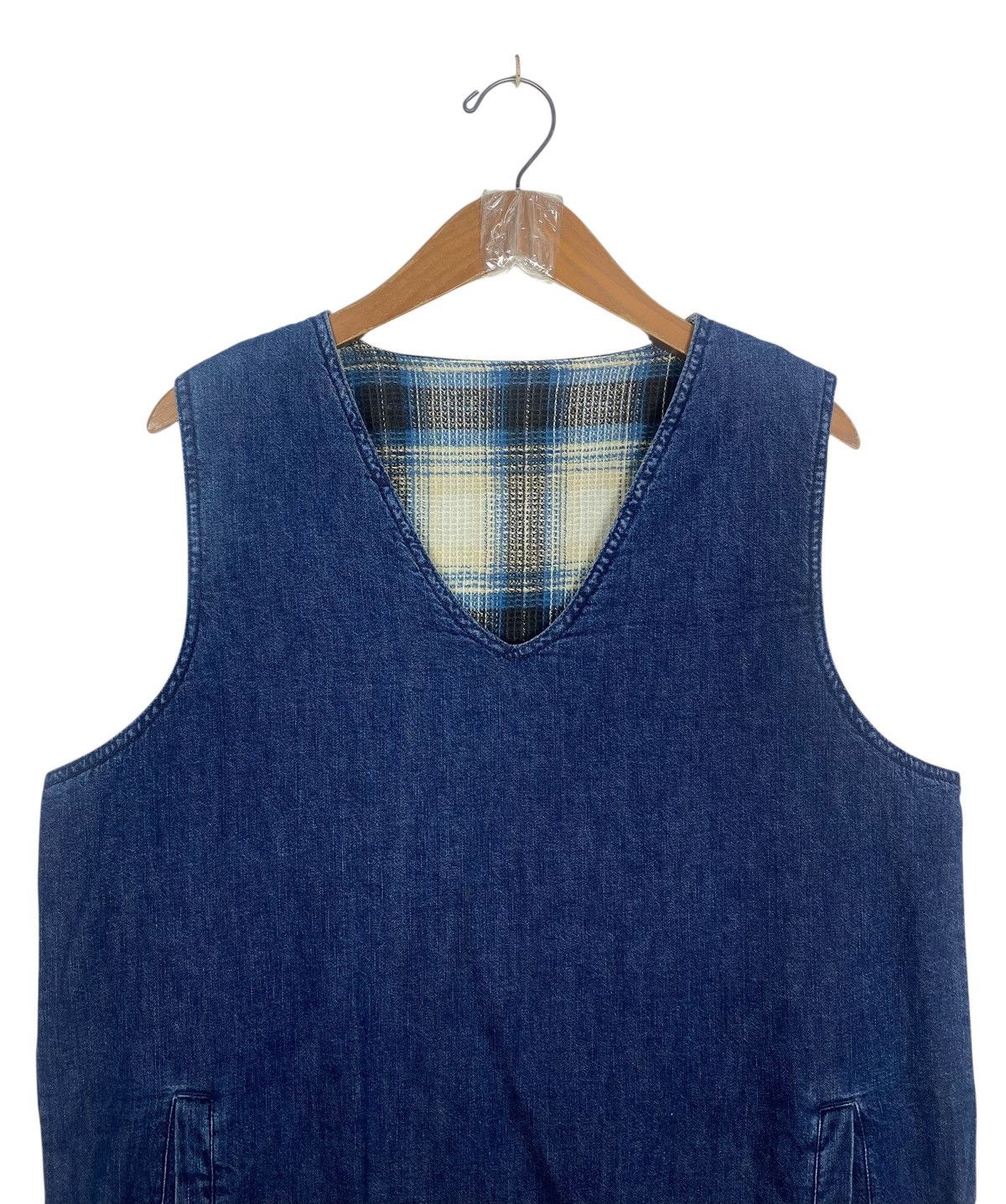 Japanese Brand Rare‼️ Vintage Gaijin Made Denim Vest Reversible Japan Size US S / EU 44-46 / 1 - 4 Thumbnail