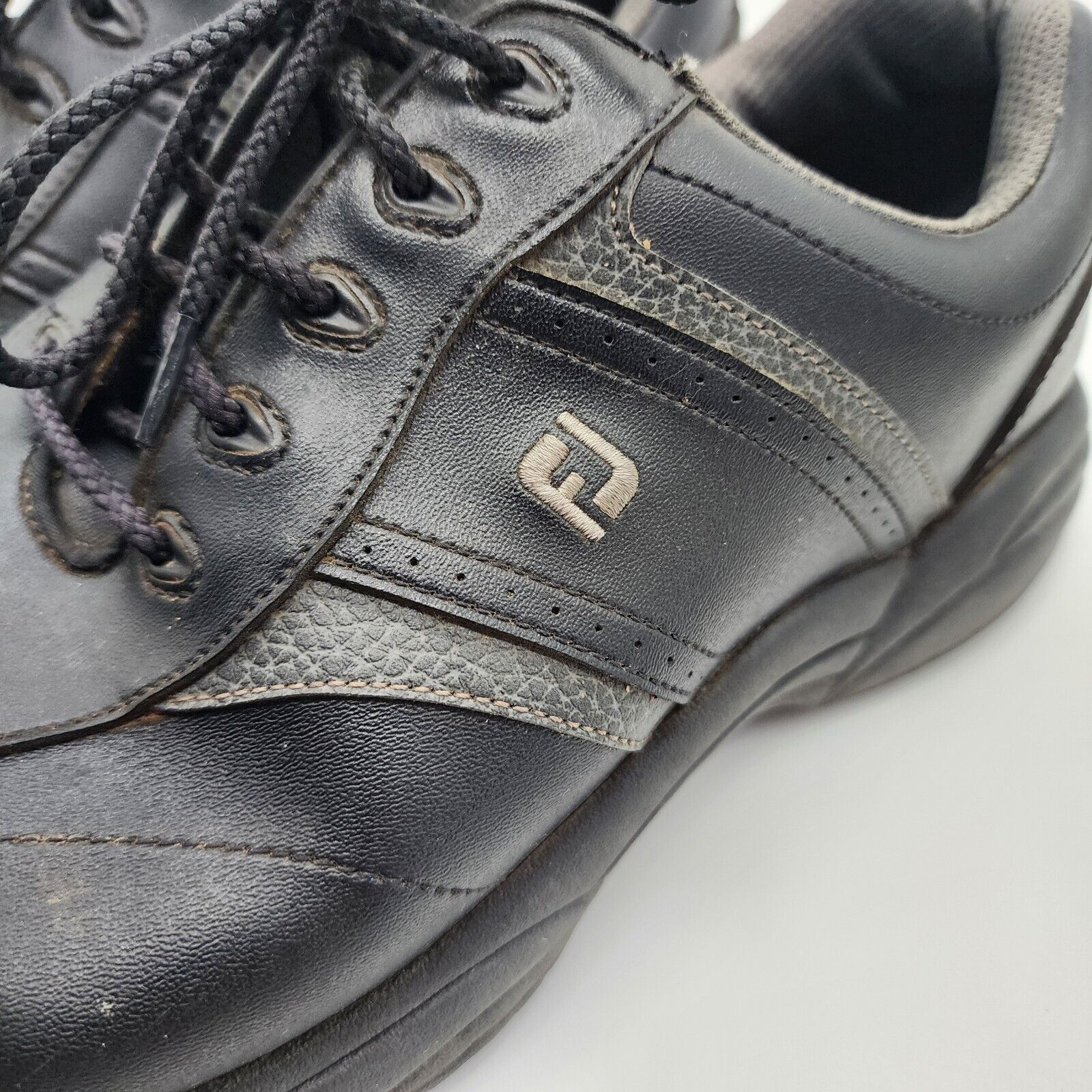 Footjoy FootJoy Men's GreenJoys Leather Golf Shoes Size 12M Black Size US 12 / EU 45 - 4 Thumbnail