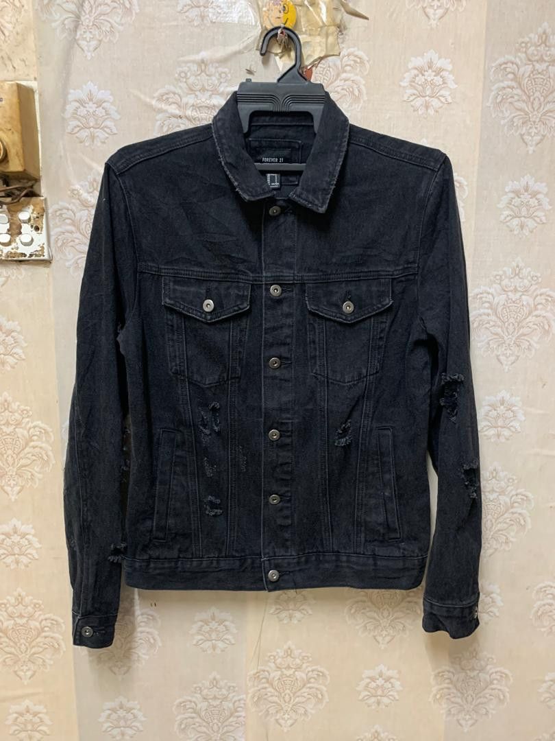 Forever 21 FOREVER 21 DENIM JACKET DISTRESSED OIL PAINTING GRAPHICS Size US M / EU 48-50 / 2 - 11 Thumbnail