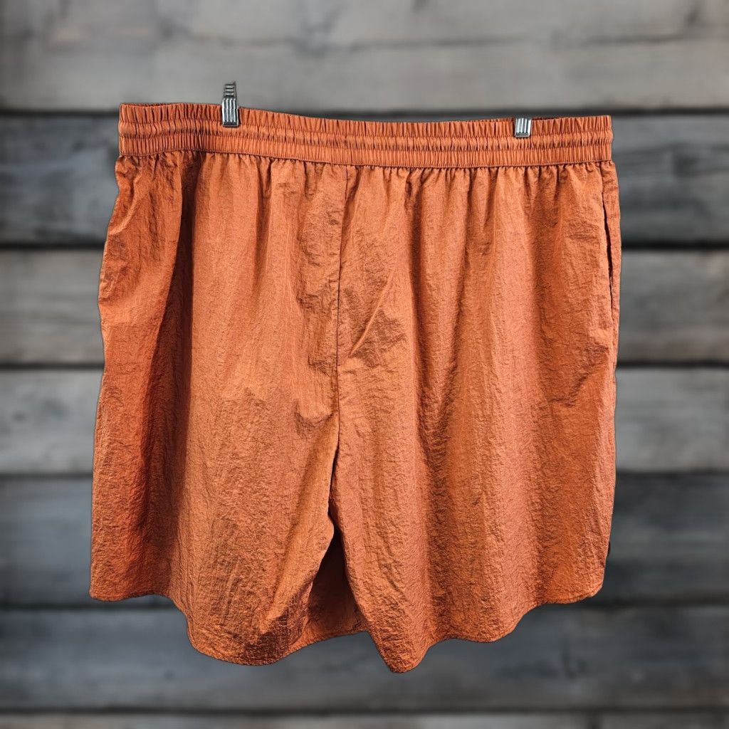 Vintage Future Collective Womens Shorts 2X Solid Orange Drawstring Nylon Pull On Size 40" / US 18 - 1 Thumbnail