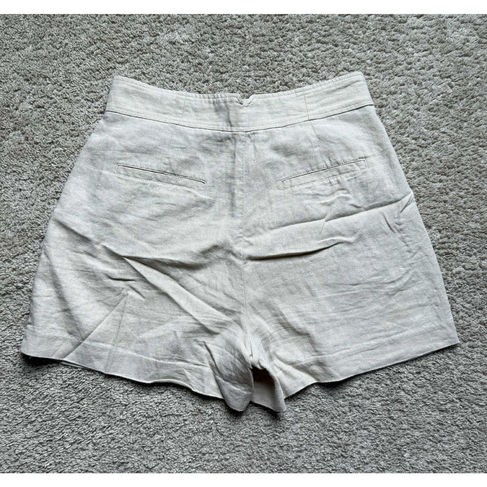 Jason Wu Jason Wu Linen Blend High Waisted Pleated Short Beige 4 Size 27" / US 4 / IT 40 - 6 Thumbnail