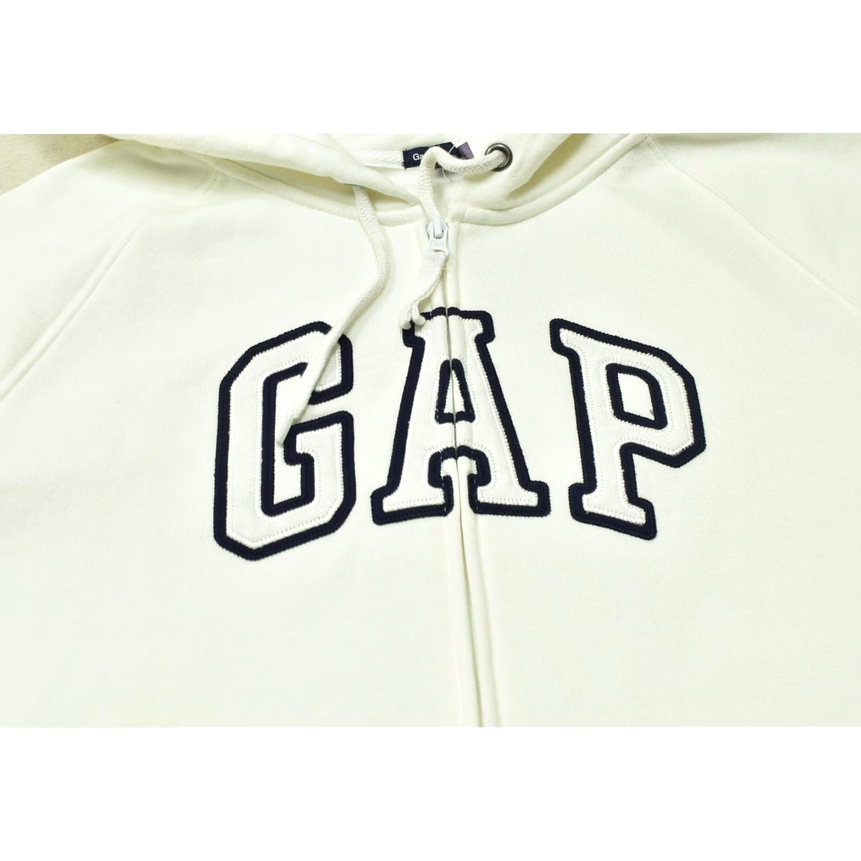 Gap VINTAGE? No. Gap Hoodie Womens XL White Full Zip Logo Fleece Sweatshirt Long Sleeve Size XL / US 12-14 / IT 48-50 - 6 Thumbnail