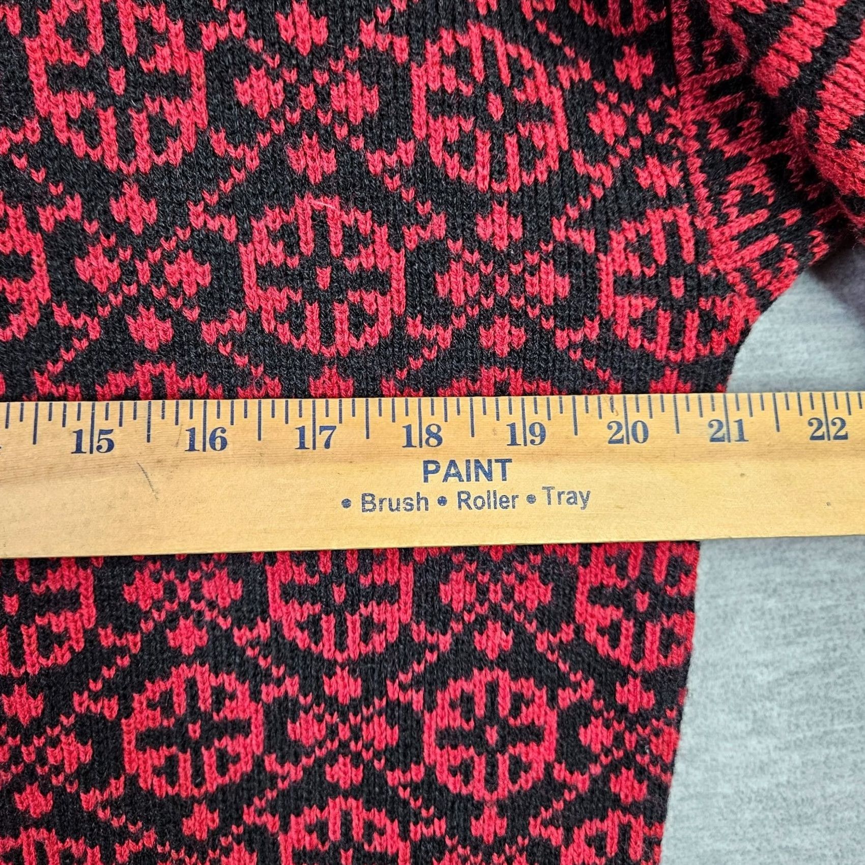 Vintage VINTAGE Tundra Sweater Unisex Adult Red Black Nordic Knit Size S/P Pullover Knit Wool Acrylic Crew Neck Men Red Nordic Size US S / EU 44-46 / 1 - 5 Thumbnail