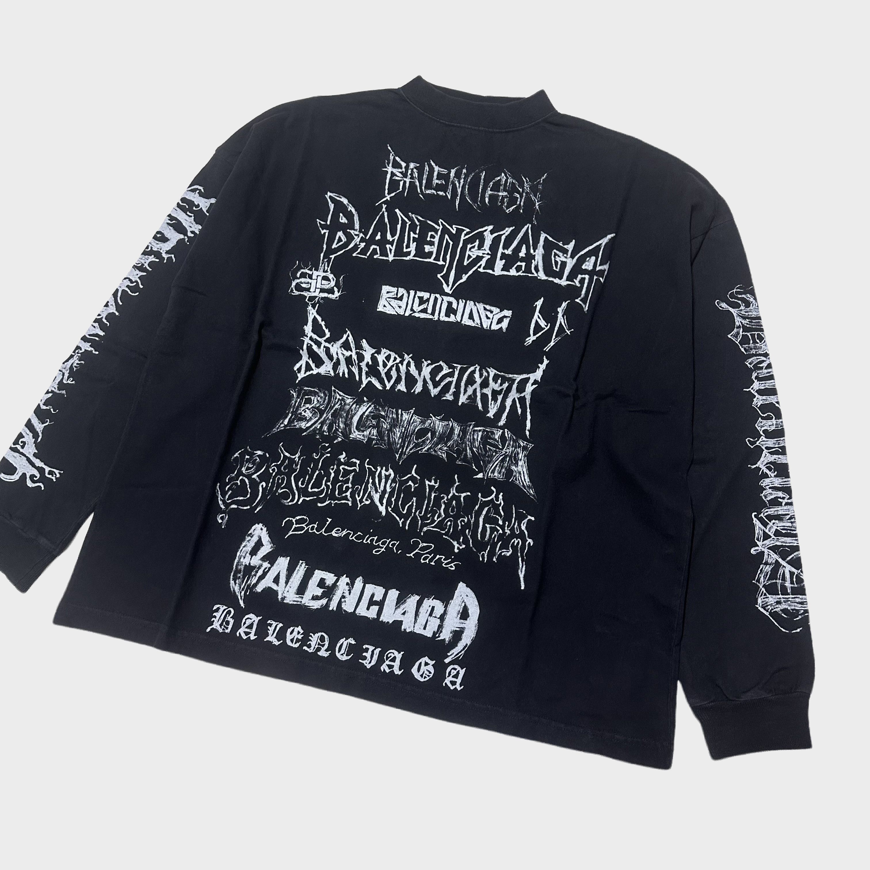 Balenciaga BALENCIAGA size M L medium Long sleeve black tshirt metal Size US M / EU 48-50 / 2 - 3 Thumbnail